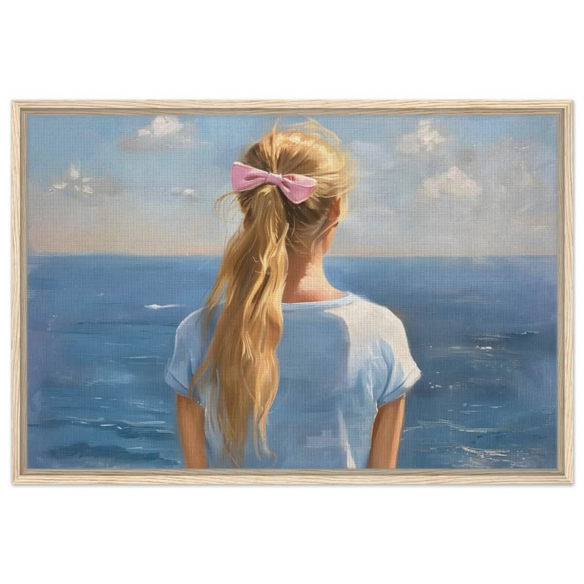 Ocean Reverie: A Journey into Serenity and Reflection | Contemporary Realism | wall art print - Framed Canvas - 60x90 cm / 24x36″ - Wood frame