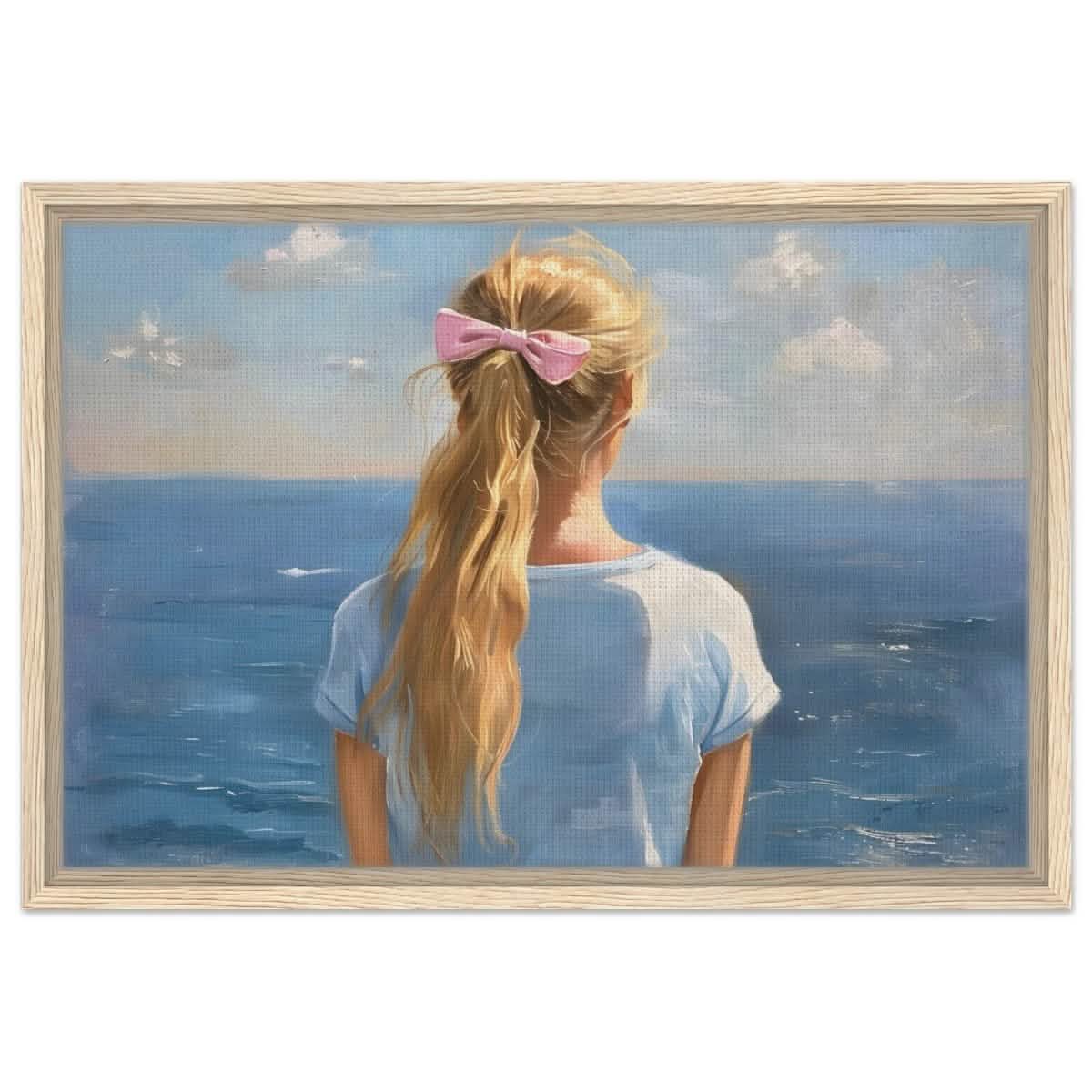 Ocean Reverie: A Journey into Serenity and Reflection | Contemporary Realism | wall art print - Framed Canvas - 40x60 cm / 16x24″ - Wood frame