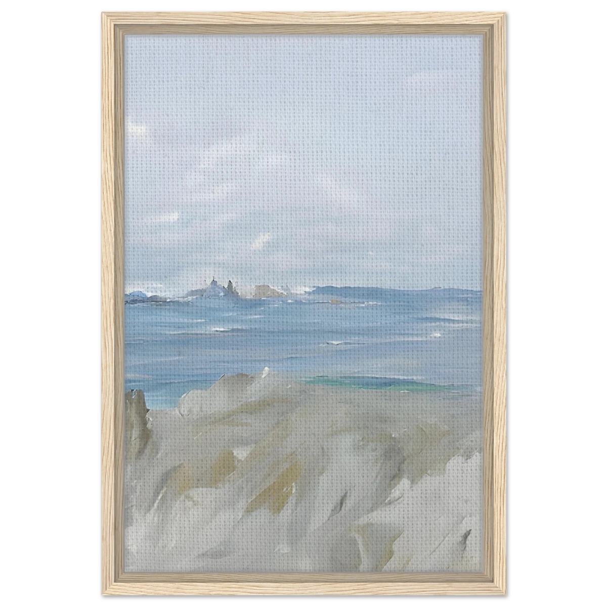 Ocean's Serenity – A Tranquil Seascape Masterpiece | Wall art print - Framed Canvas - 40x60 cm / 16x24″ - Wood frame