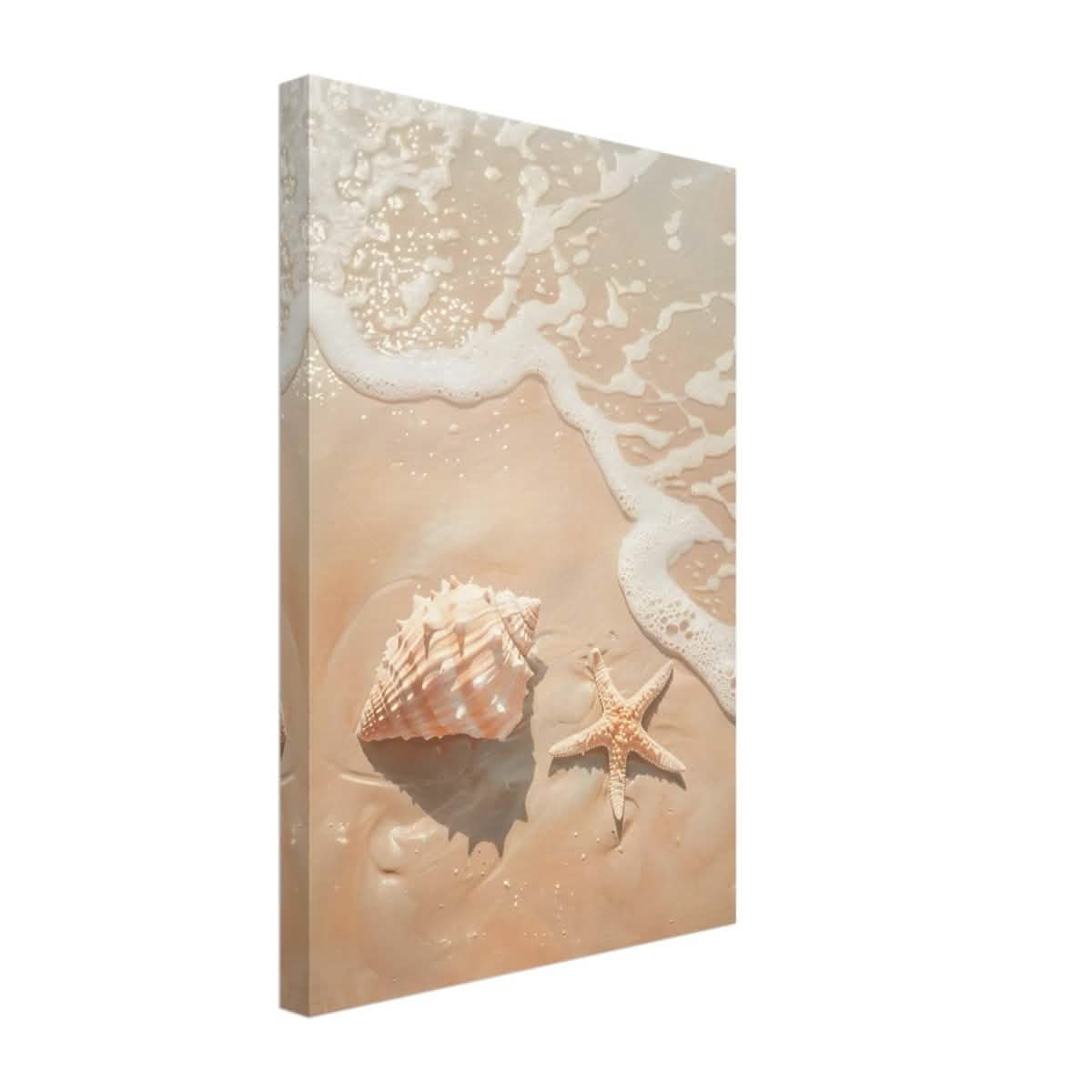 Ocean’s Whisper – Seashells and Serenity | Minimalist Coastal Art - 30x45 cm / 12x18″ - Canvas -