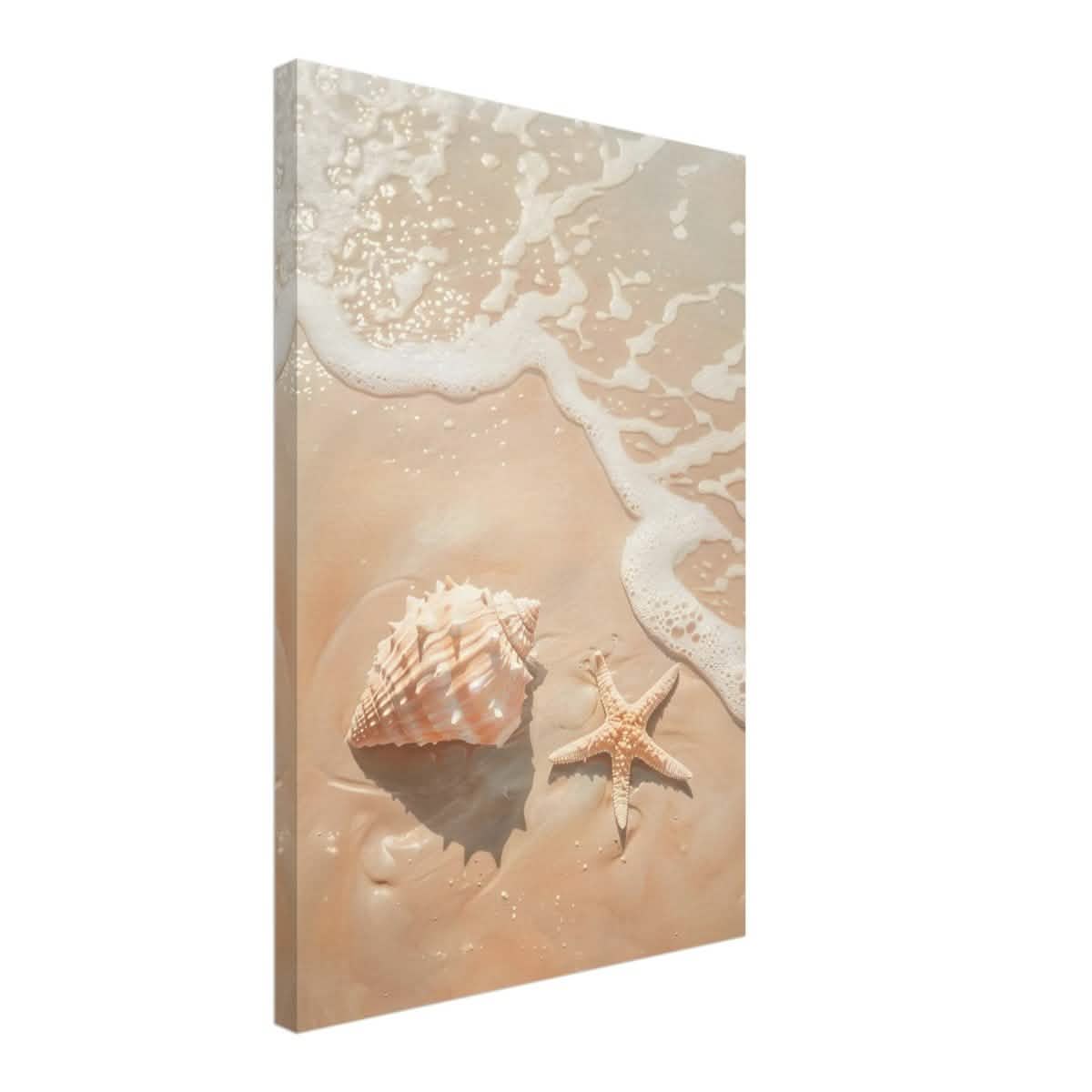 Ocean’s Whisper – Seashells and Serenity | Minimalist Coastal Art - 40x60 cm / 16x24″ - Canvas -