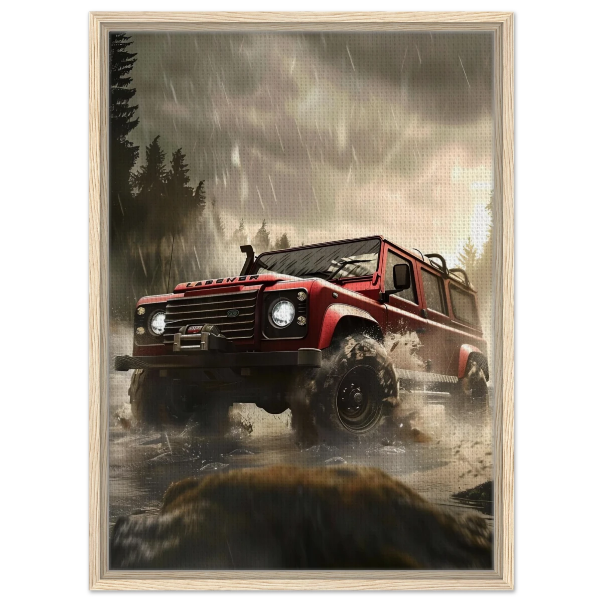 Off - Road Legend – Conquer the Wild | Wall art - Framed Canvas - 50x70 cm / 20x28″ - Wood frame