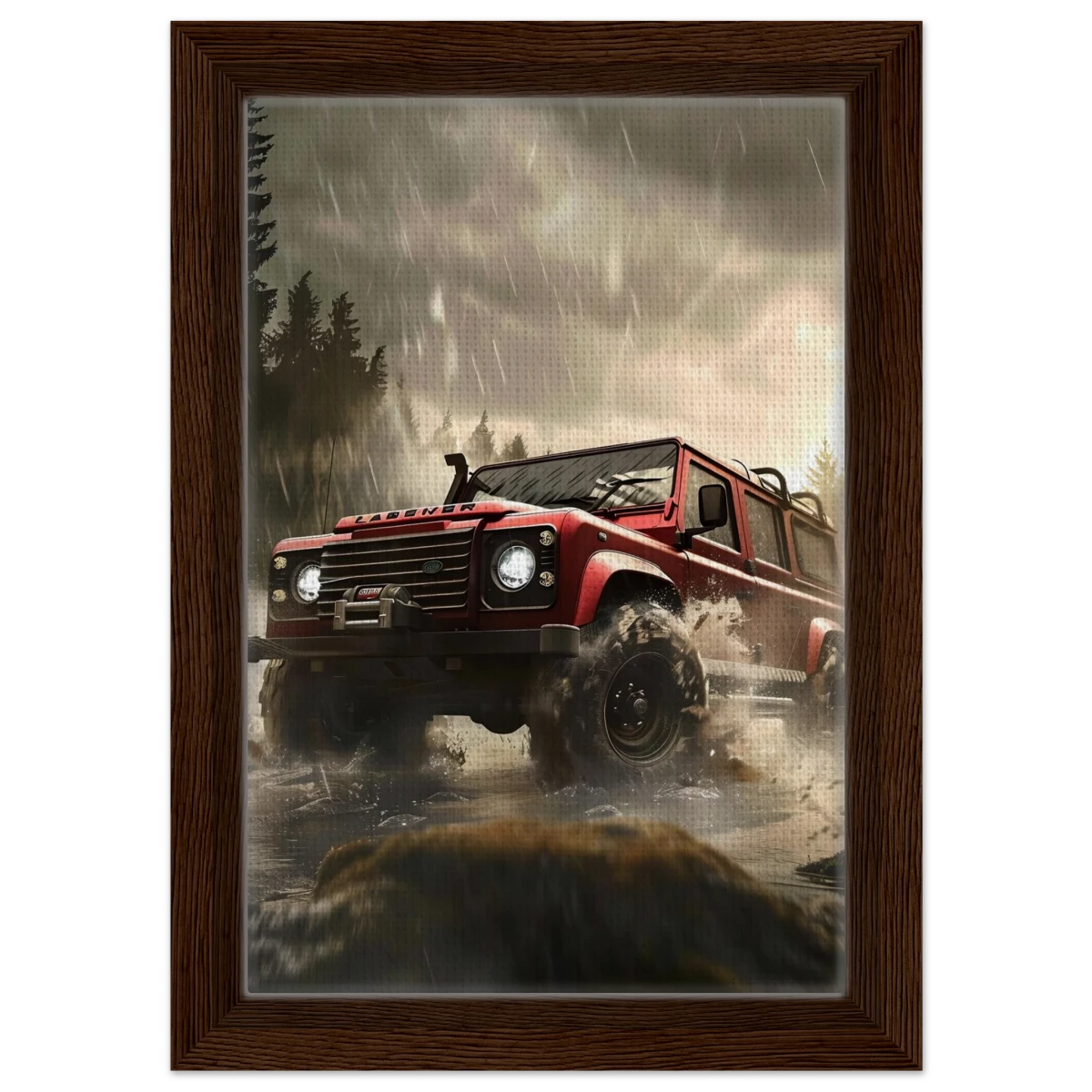 Off - Road Legend – Conquer the Wild | Wall art - Framed Canvas - 20x30 cm / 8x12″ - Dark wood frame