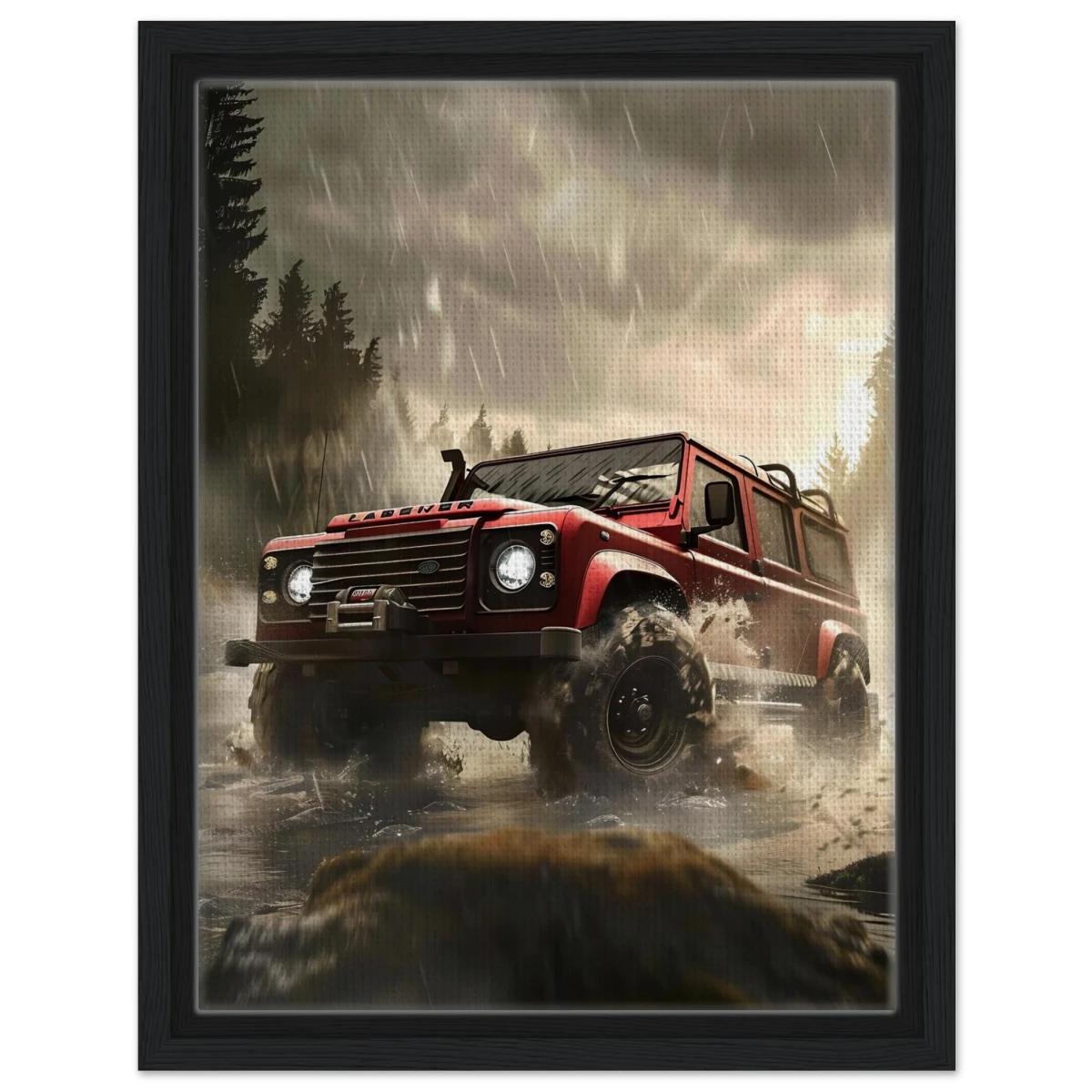 Off - Road Legend – Conquer the Wild | Wall art - Framed Canvas - 30x40 cm / 12x16″ - Black frame