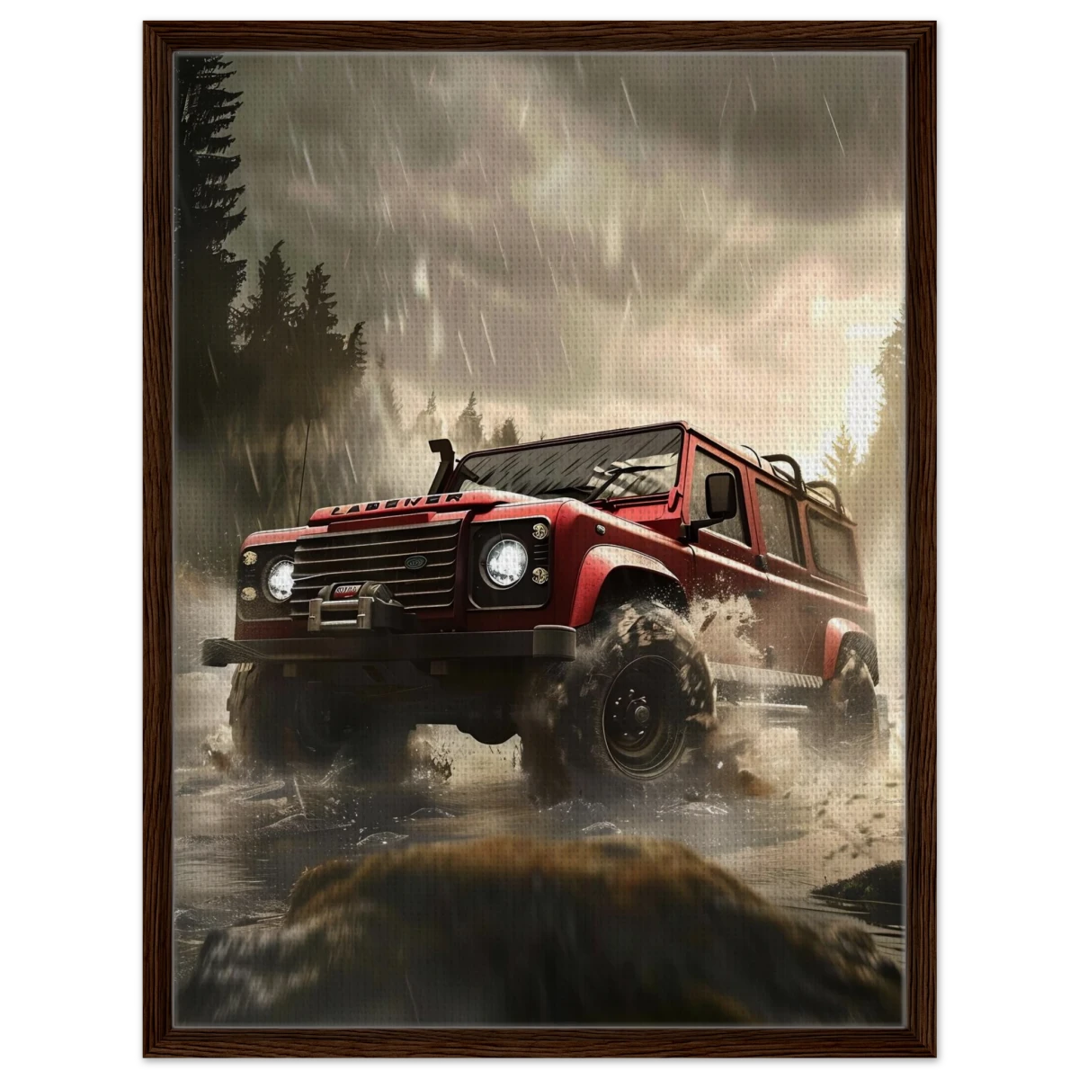 Off - Road Legend – Conquer the Wild | Wall art - Framed Canvas - 60x80 cm / 24x32″ - Dark wood frame