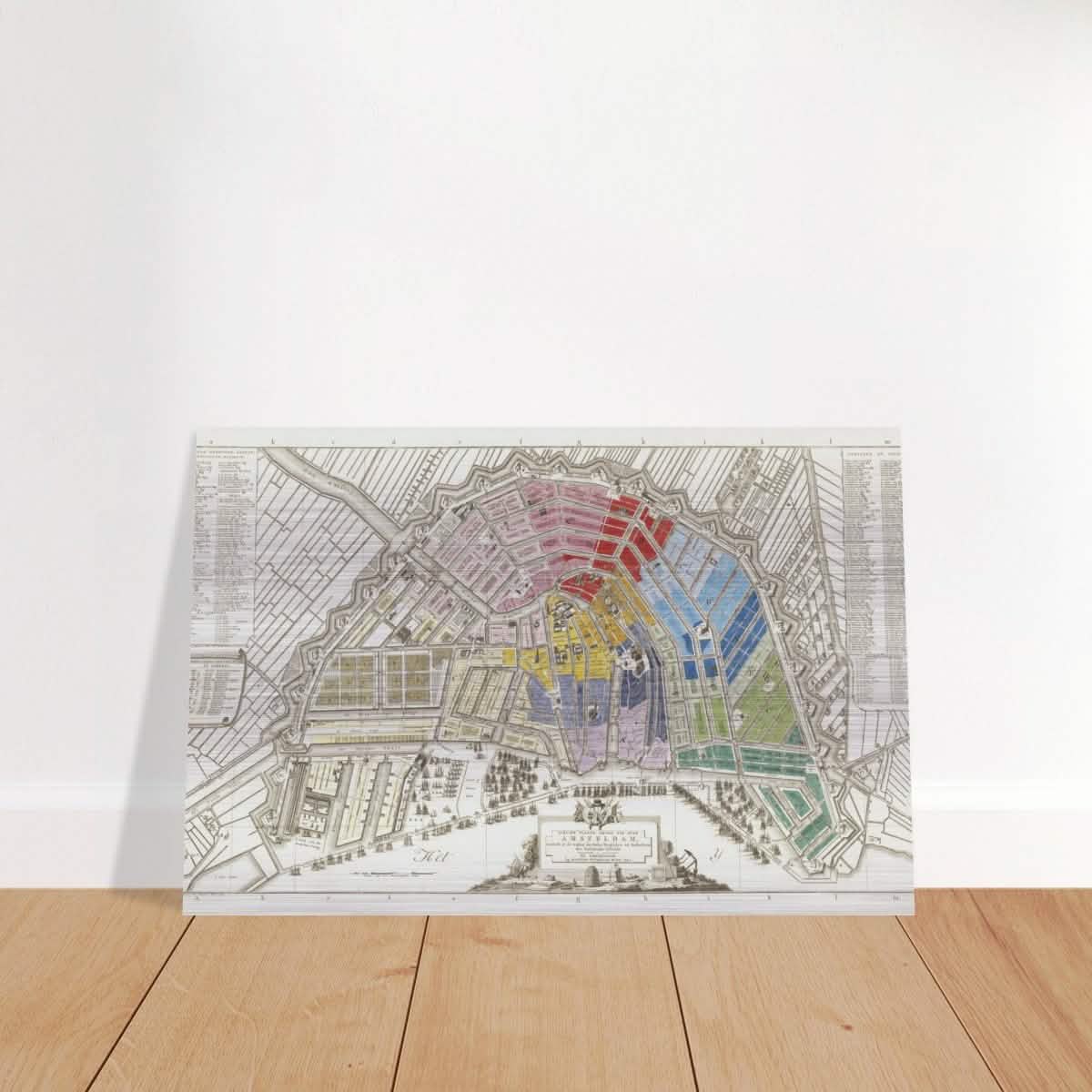 Old Map Amsterdam Distribution Of National Guard Large | Wall art Print - 50x75 cm / 20x30″ - Brushed Aluminum Print -