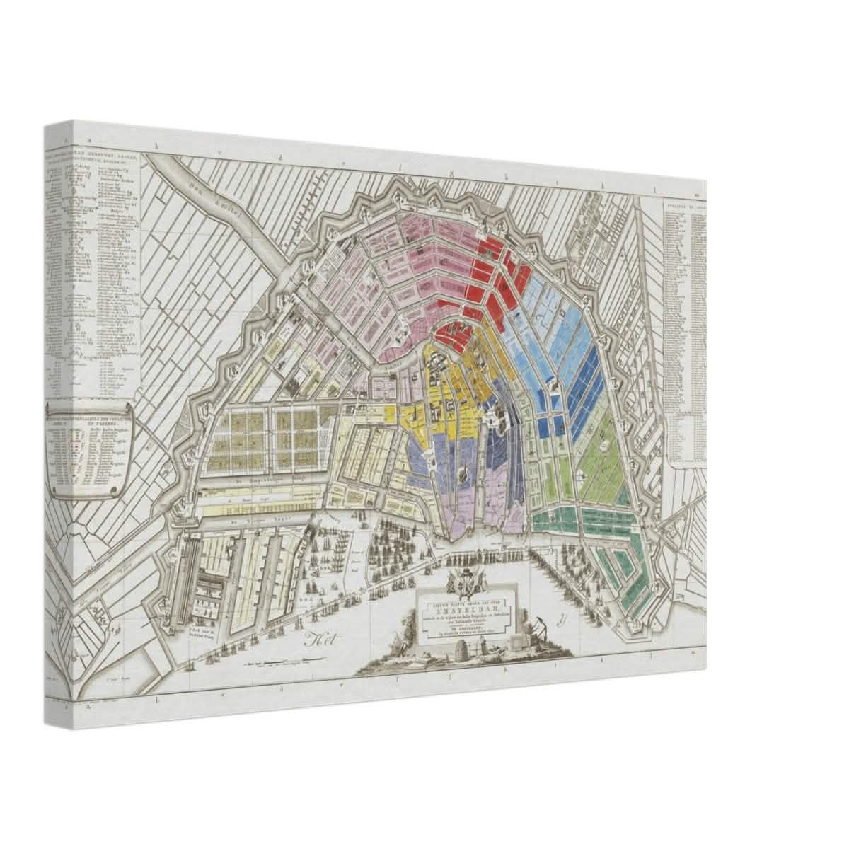 Old Map Amsterdam Distribution Of National Guard Large | Wall art Print - 30x45 cm / 12x18″ - Canvas -