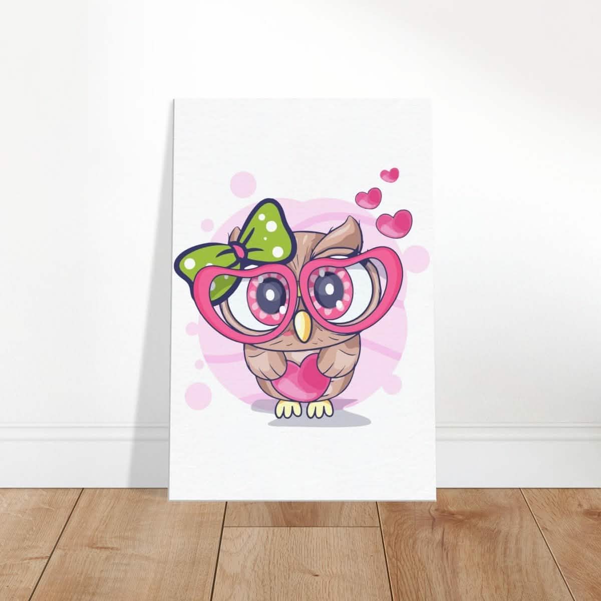 Owl You Need is Love | Kids Room Canvas Wall Art Print – Immersive Nursery Decor with Enhanced Texture - 40x60 cm / 16x24″ - Design Option 3 -