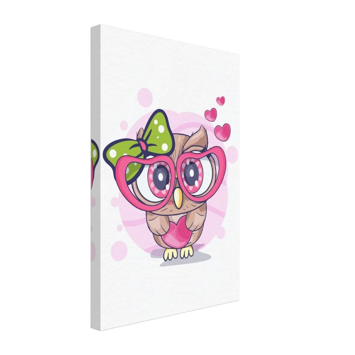 Owl You Need is Love | Kids Room Canvas Wall Art Print – Immersive Nursery Decor with Enhanced Texture - 30x45 cm / 12x18″ - Design Option 1 -