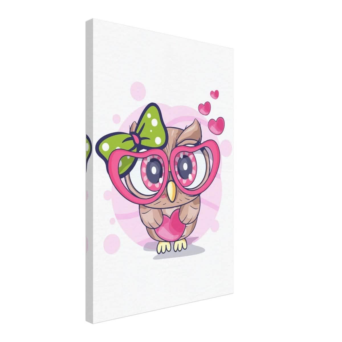 Owl You Need is Love | Kids Room Canvas Wall Art Print – Immersive Nursery Decor with Enhanced Texture - 40x60 cm / 16x24″ - Design Option 1 -