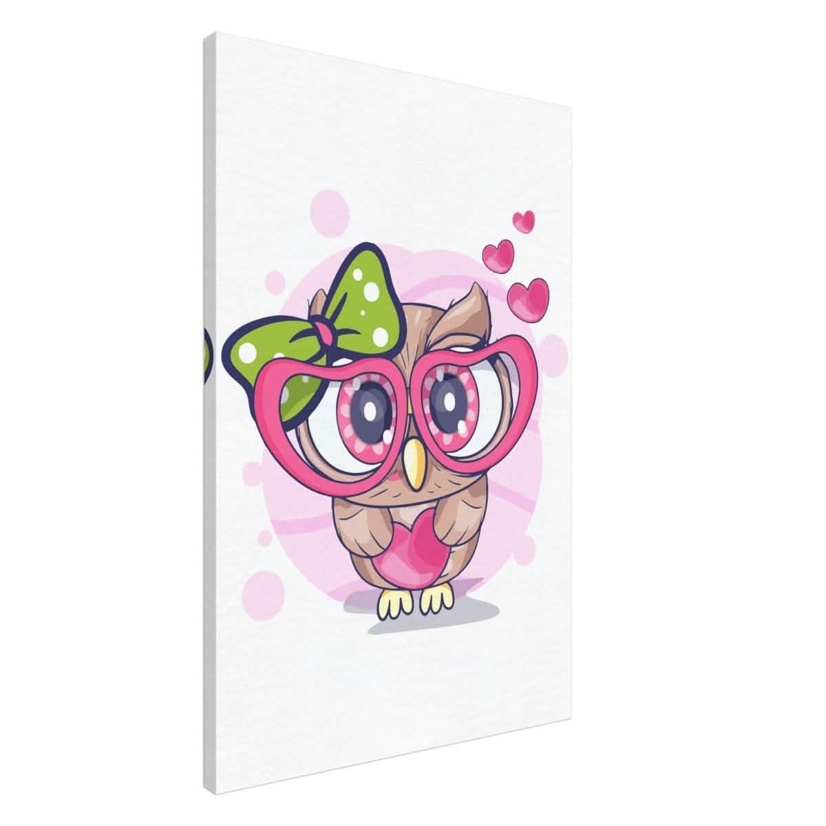 Owl You Need is Love | Kids Room Canvas Wall Art Print – Immersive Nursery Decor with Enhanced Texture - 60x90 cm / 24x36″ - Design Option 1 -