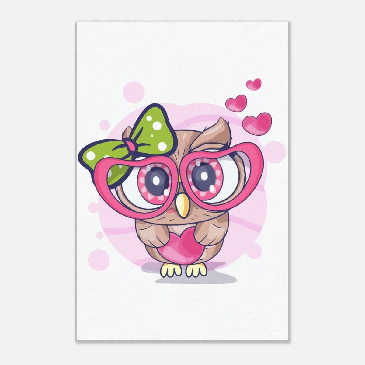 Owl You Need is Love | Kids Room Canvas Wall Art Print – Immersive Nursery Decor with Enhanced Texture - 40x60 cm / 16x24″ - Design Option 3 -