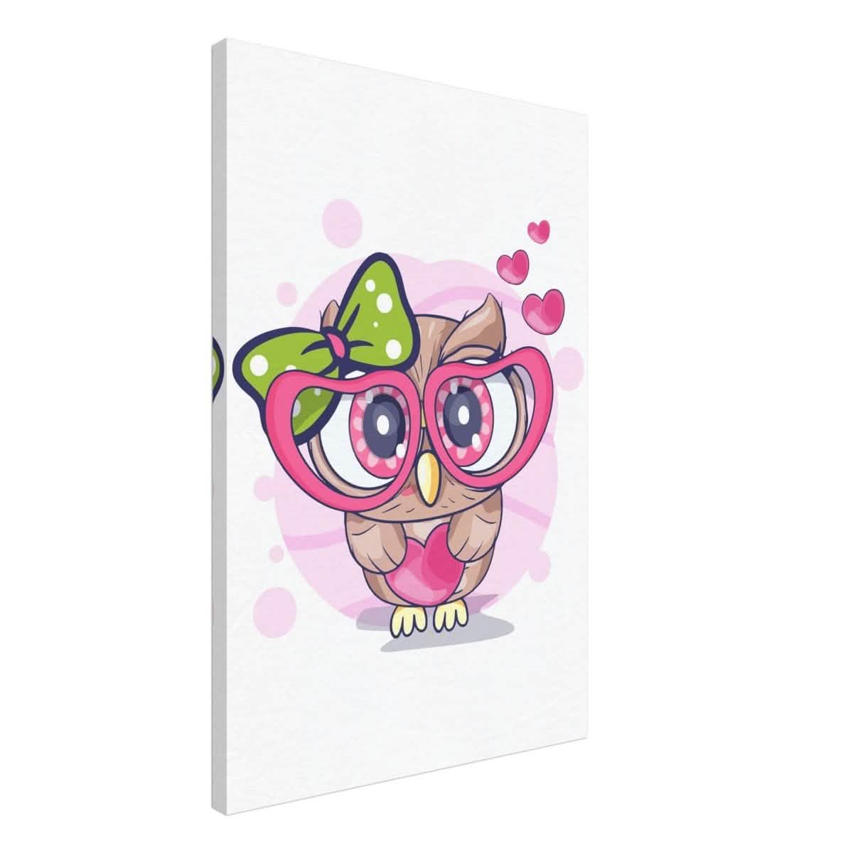 Owl You Need is Love | Kids Room Canvas Wall Art Print – Immersive Nursery Decor with Enhanced Texture - 50x75 cm / 20x30″ - Design Option 1 -