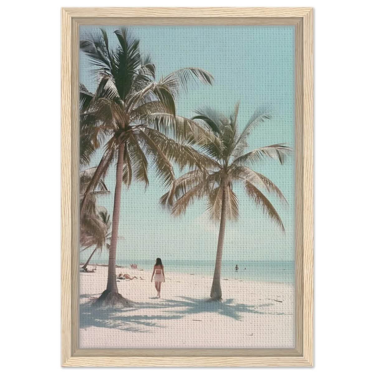 Palm Breeze Retreat | Wall art Print - 30x45 cm / 12x18″ - Framed Canvas - Wood frame