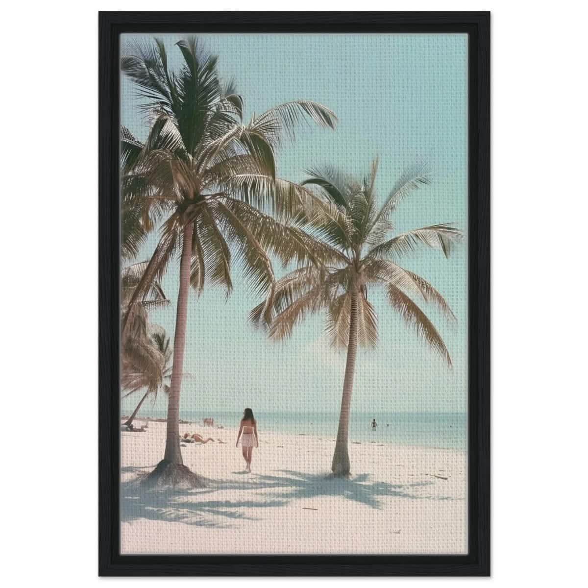 Palm Breeze Retreat | Wall art Print - 40x60 cm / 16x24″ - Framed Canvas - Black frame