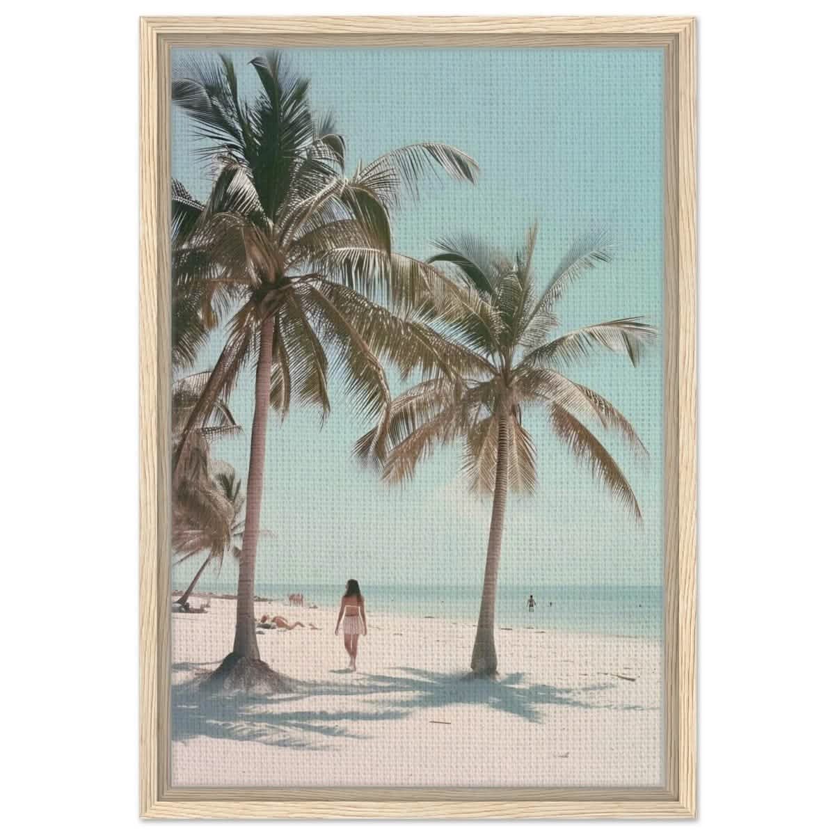 Palm Breeze Retreat | Wall art Print - 40x60 cm / 16x24″ - Framed Canvas - Wood frame