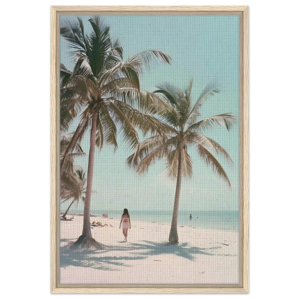 Palm Breeze Retreat | Wall art Print - 50x75 cm / 20x30″ - Framed Canvas - Wood frame