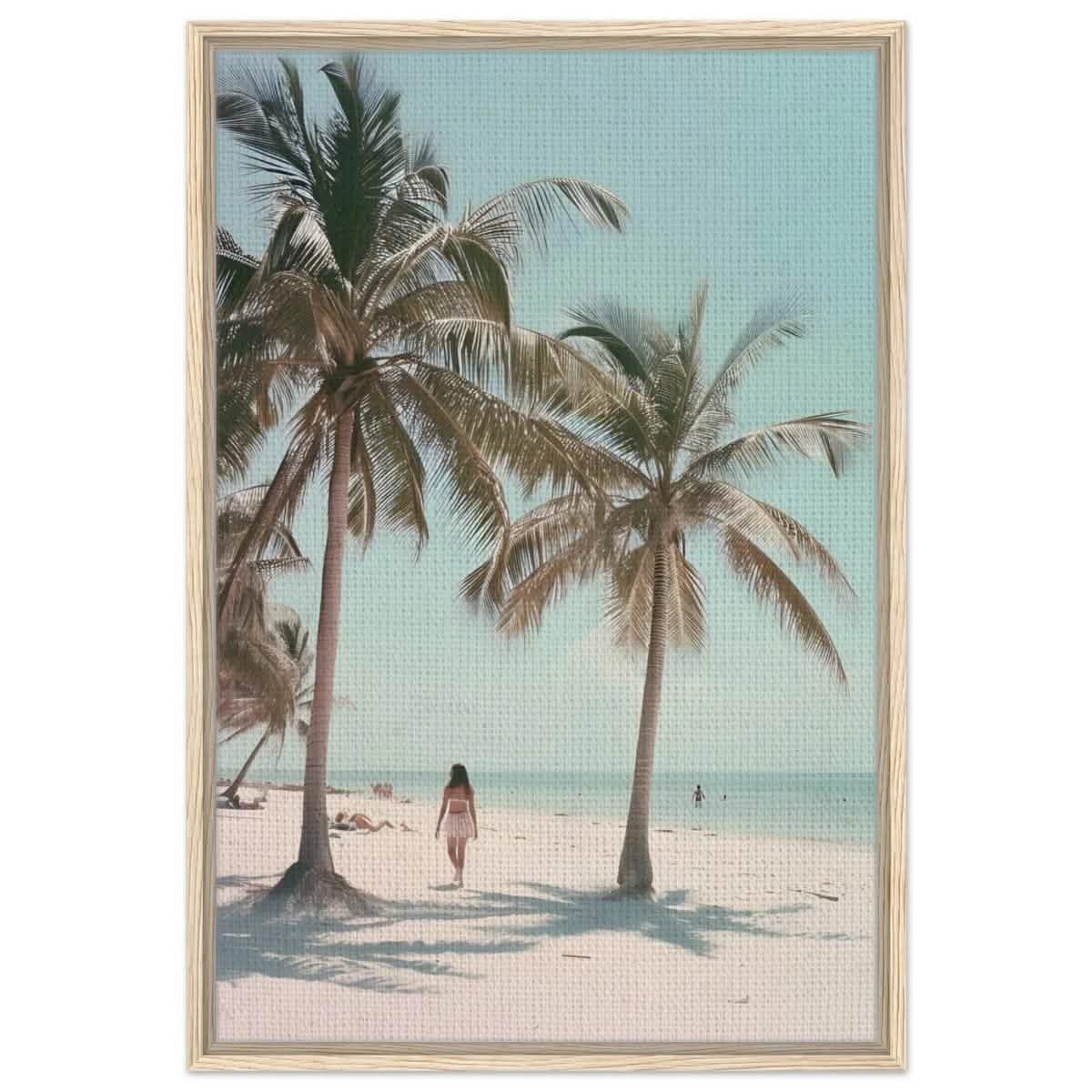 Palm Breeze Retreat | Wall art Print - 60x90 cm / 24x36″ - Framed Canvas - Wood frame