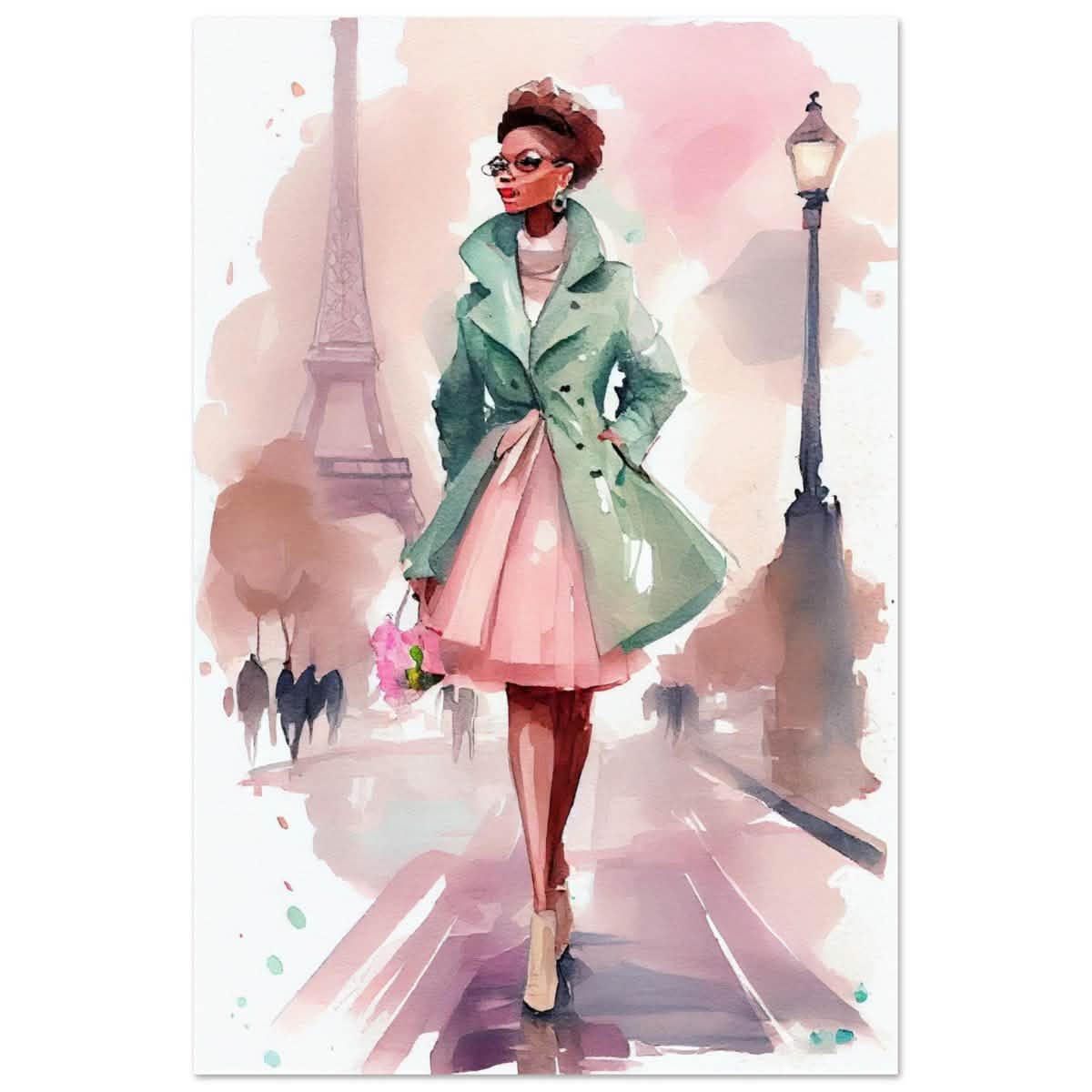 Parisian Grace | Modern Figurative Art - Aluminum Print - 60x90 cm / 24x36″ -