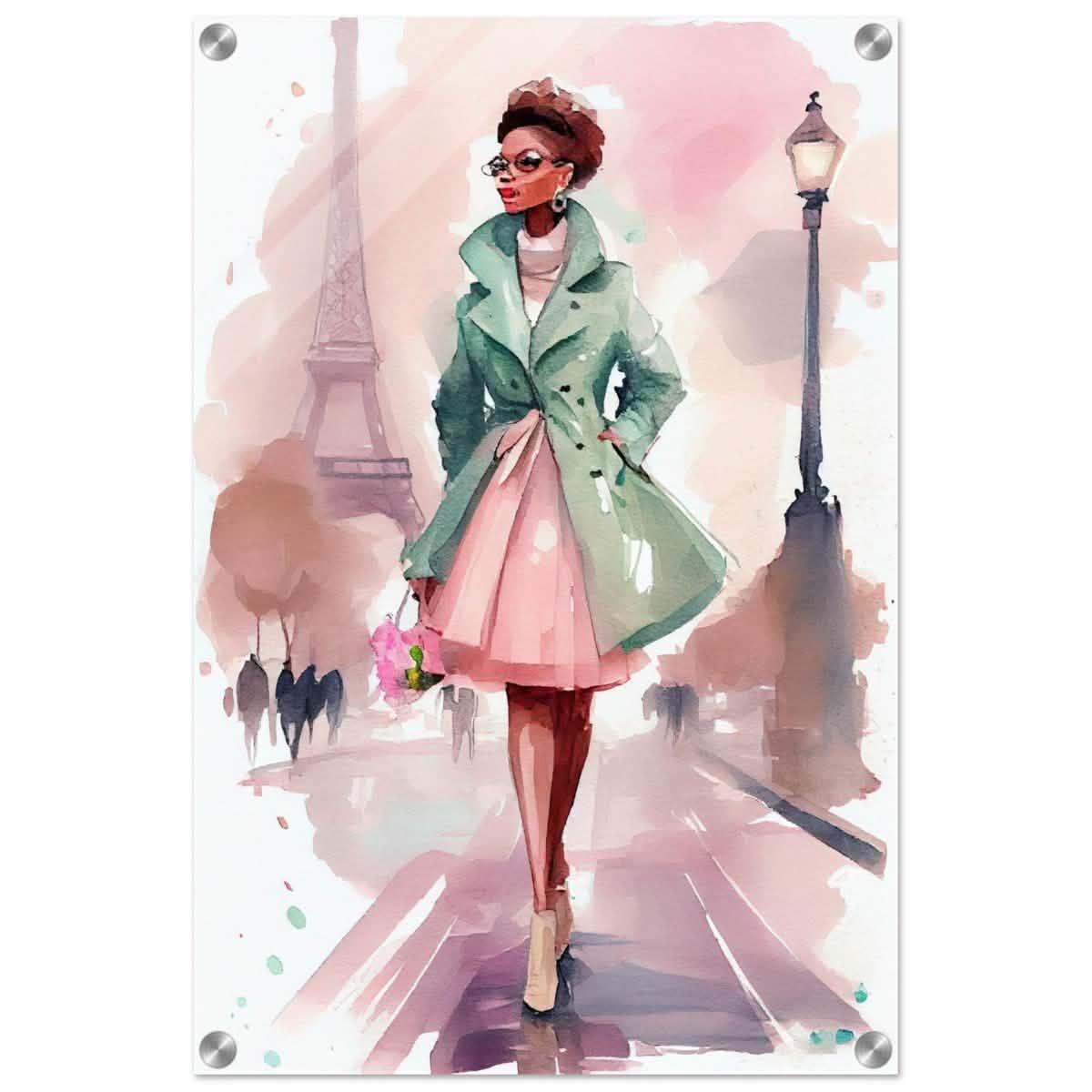 Parisian Grace | Modern Figurative Art - Acrylic Print - 40x60 cm / 16x24″ -