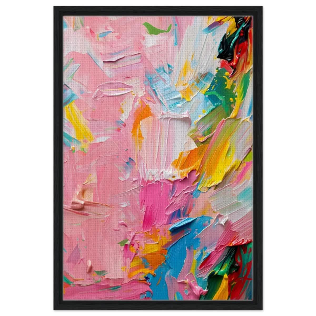 Pastel Explosion | Modern Abstract Art | wall art print - Framed Canvas - 50x75 cm / 20x30″ - Black frame