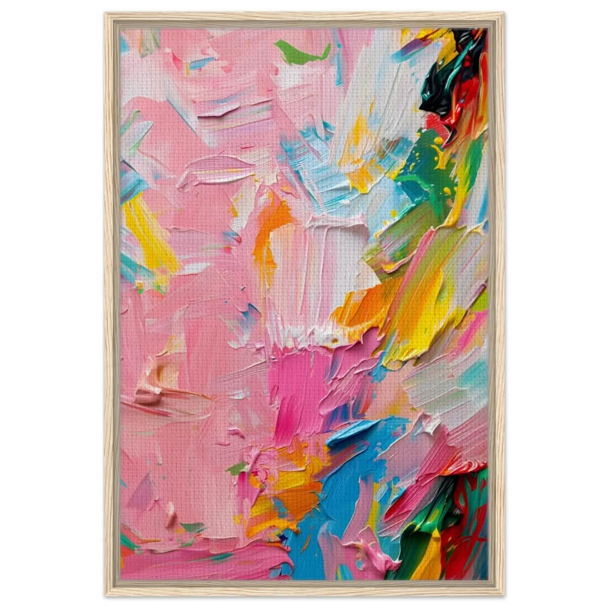 Pastel Explosion | Modern Abstract Art | wall art print - Framed Canvas - 60x90 cm / 24x36″ - Wood frame