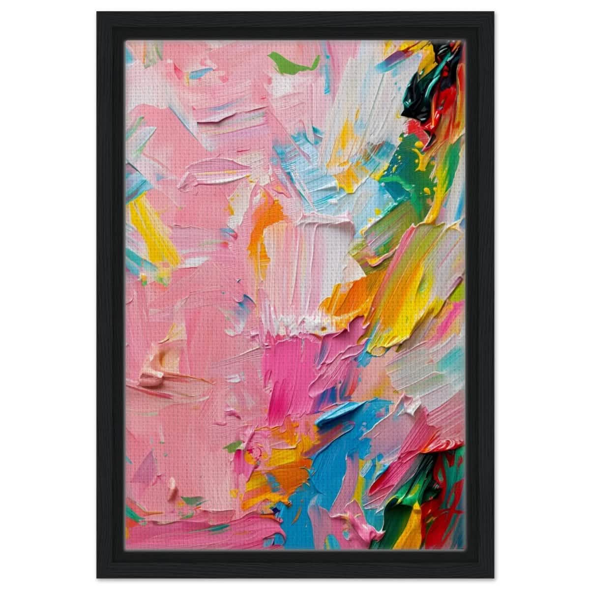 Pastel Explosion | Modern Abstract Art | wall art print - Framed Canvas - 30x45 cm / 12x18″ - Black frame