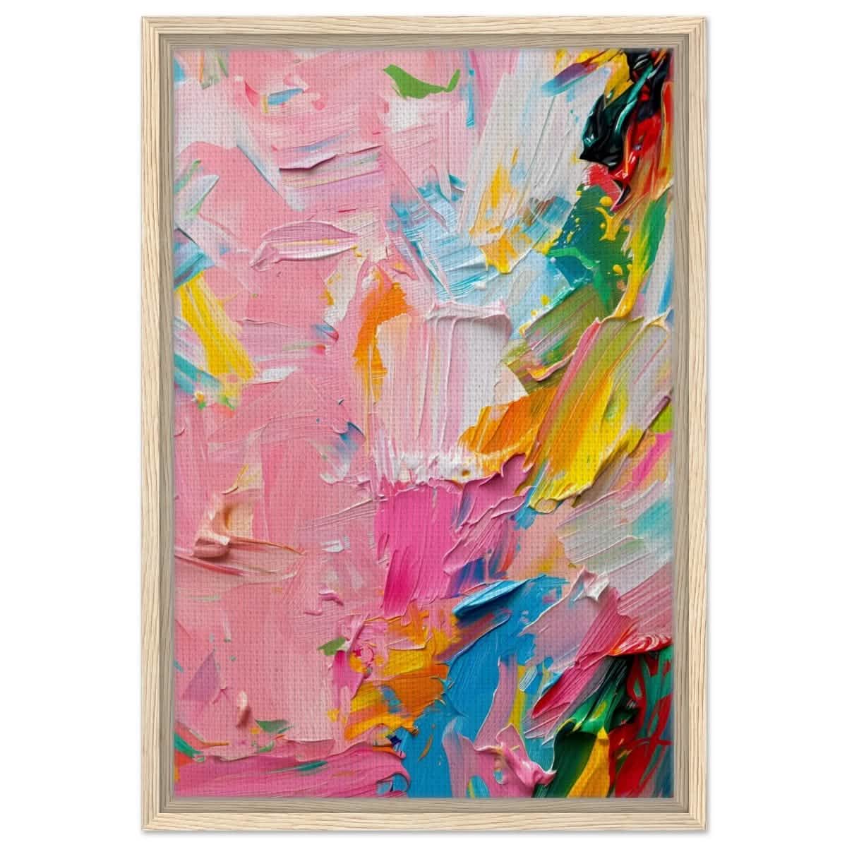 Pastel Explosion | Modern Abstract Art | wall art print - Framed Canvas - 40x60 cm / 16x24″ - Wood frame