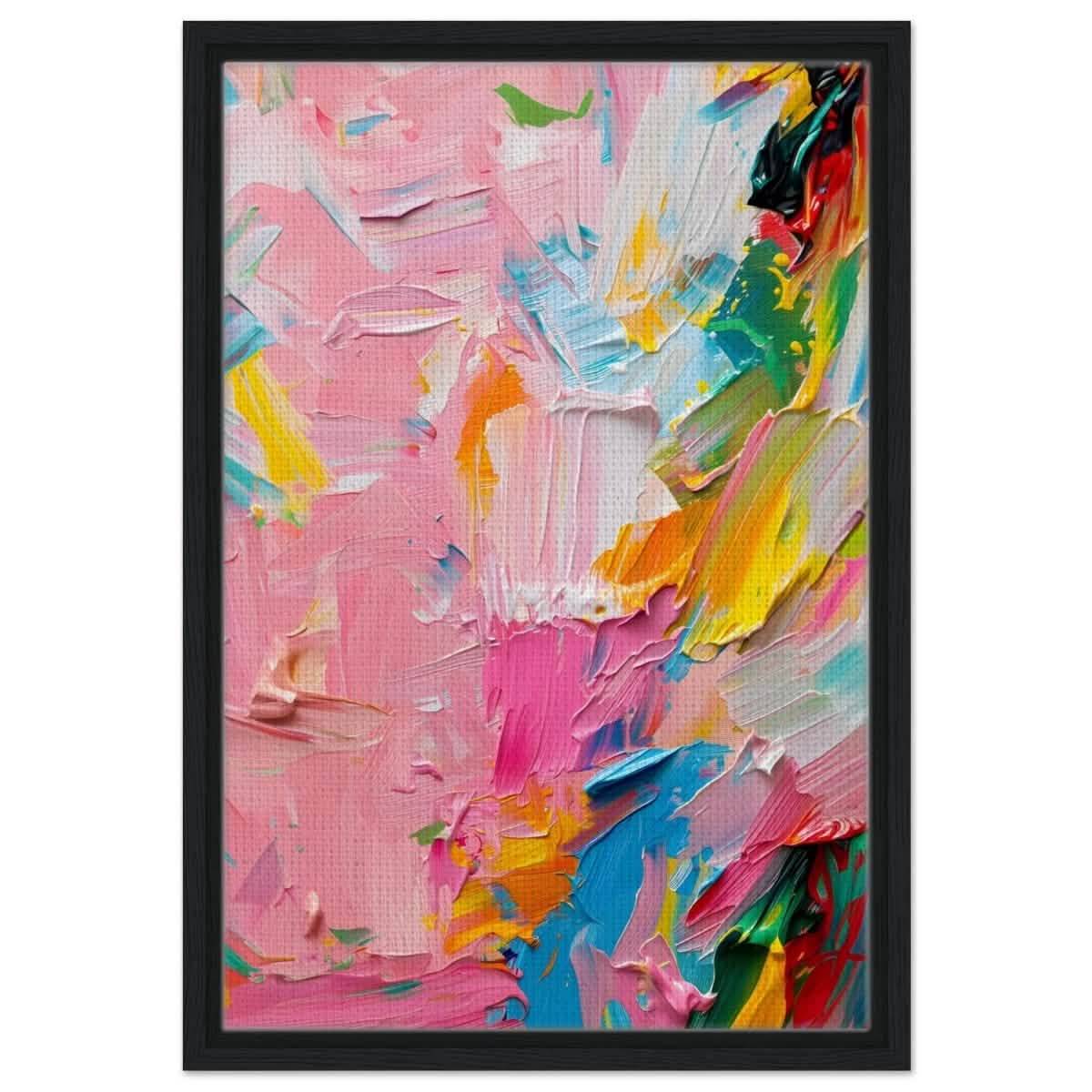 Pastel Explosion | Modern Abstract Art | wall art print - Framed Canvas - 40x60 cm / 16x24″ - Black frame