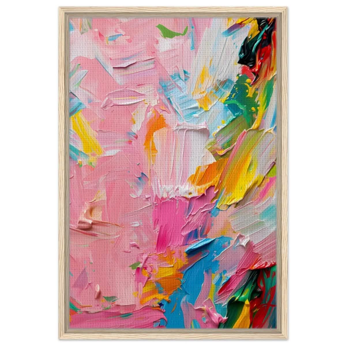 Pastel Explosion | Modern Abstract Art | wall art print - Framed Canvas - 50x75 cm / 20x30″ - Wood frame