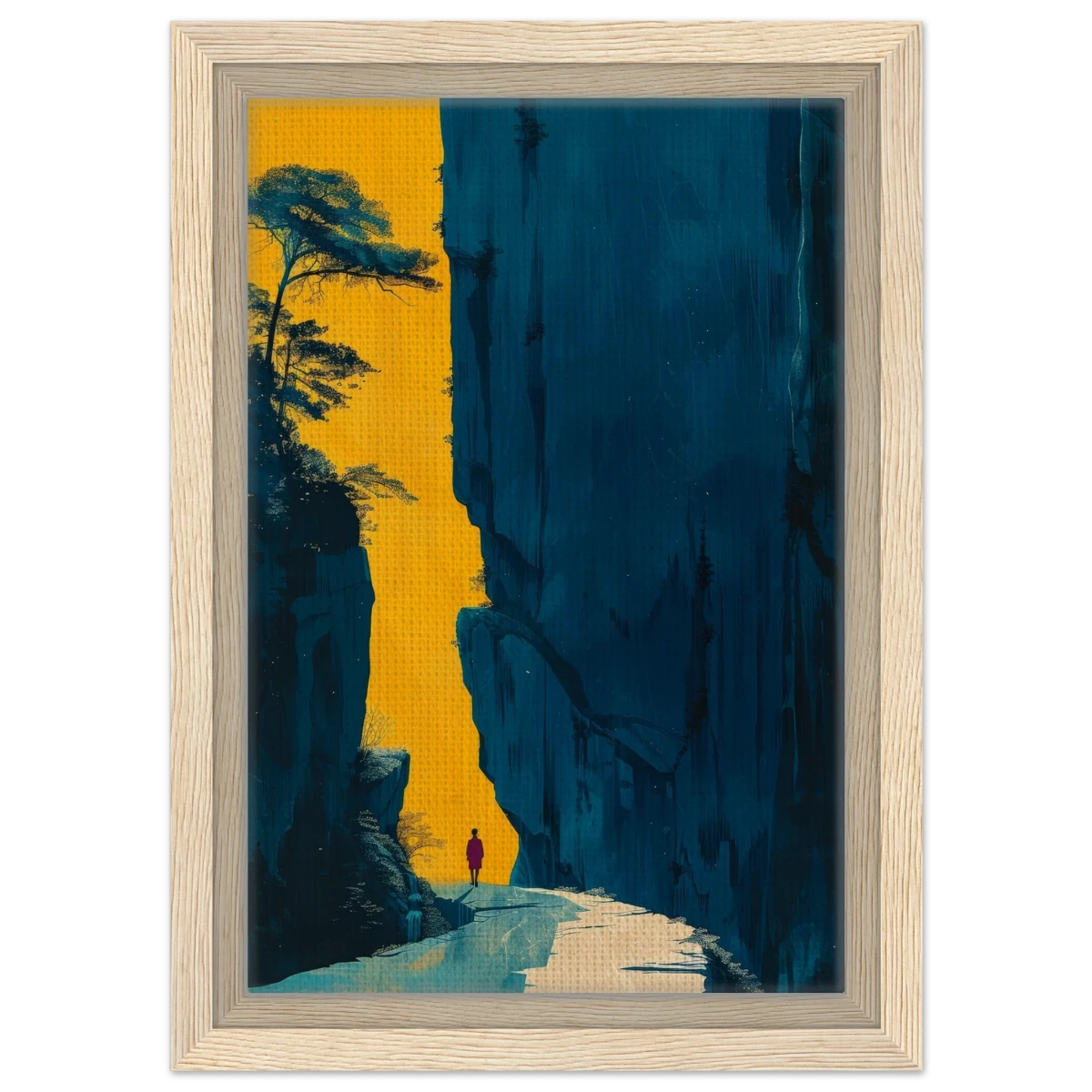 Path of Solitude – Modern Scenic Wall Art - Framed Canvas - 20x30 cm / 8x12″ - Wood frame