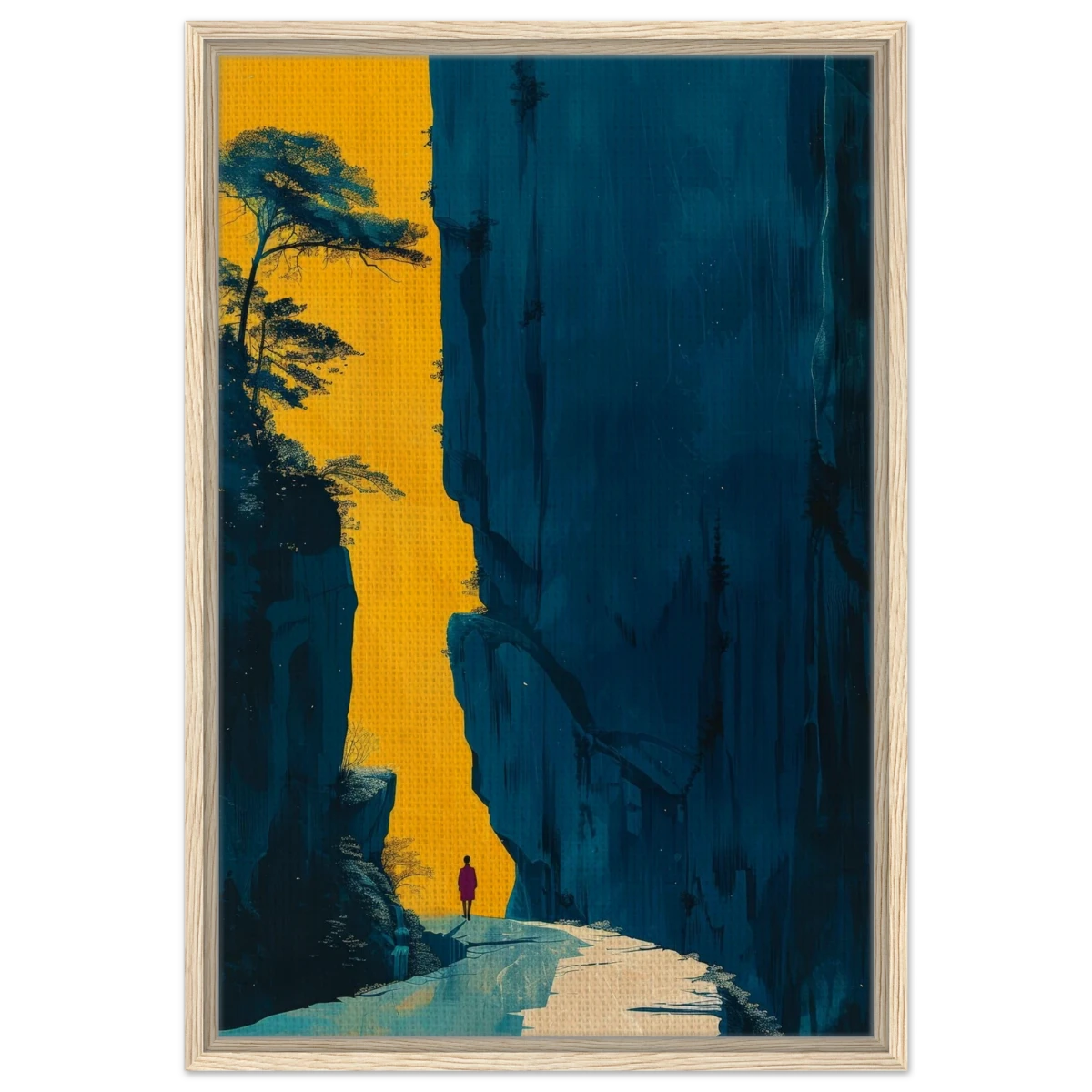 Path of Solitude – Modern Scenic Wall Art - Framed Canvas - 50x75 cm / 20x30″ - Wood frame