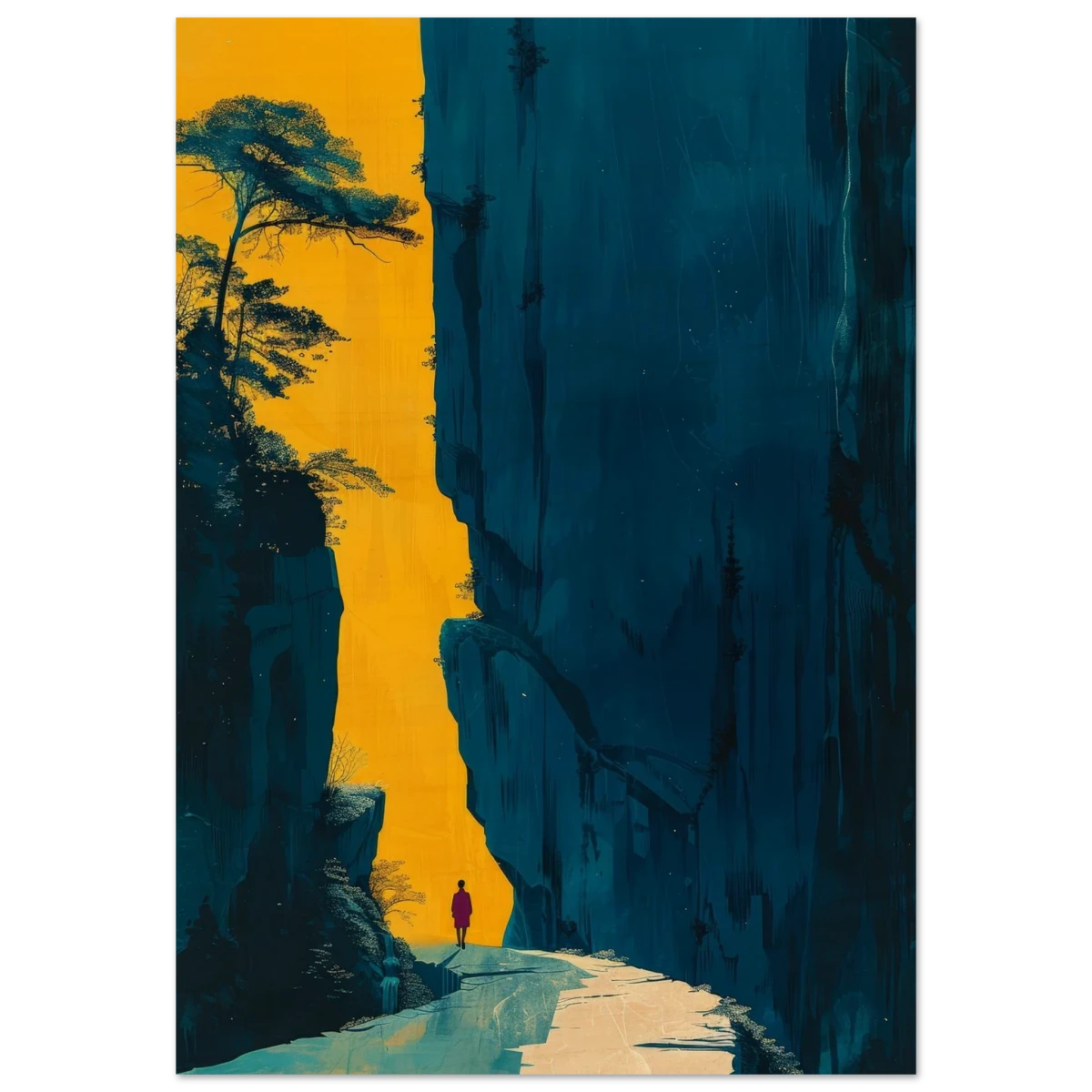 Path of Solitude – Modern Scenic Wall Art - Wood Prints - 70x100 cm / 28x40″ -