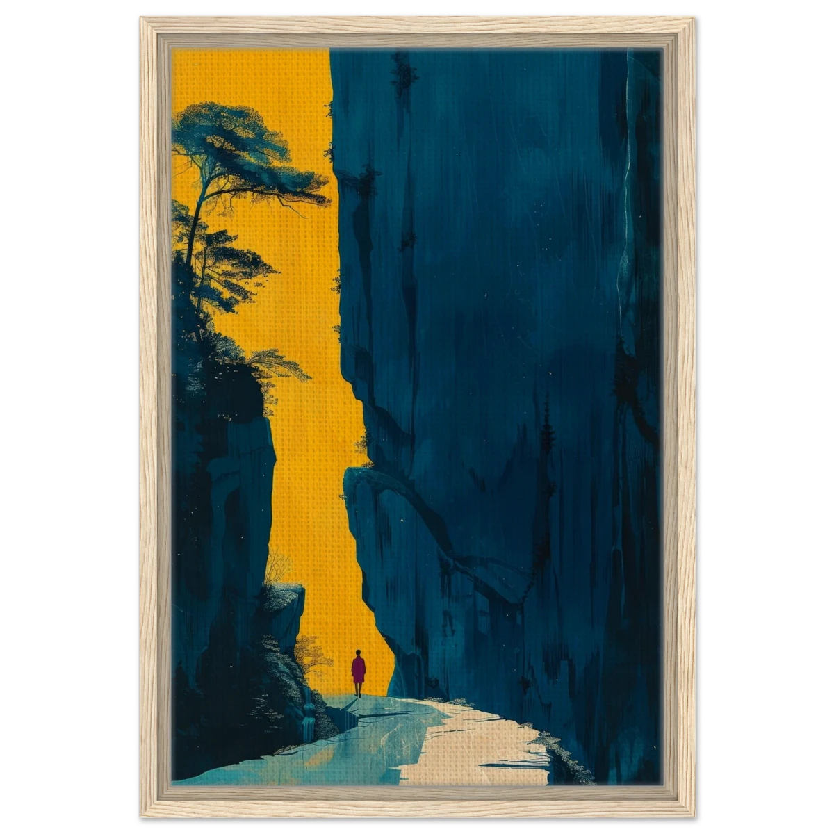 Path of Solitude – Modern Scenic Wall Art - Framed Canvas - 40x60 cm / 16x24″ - Wood frame