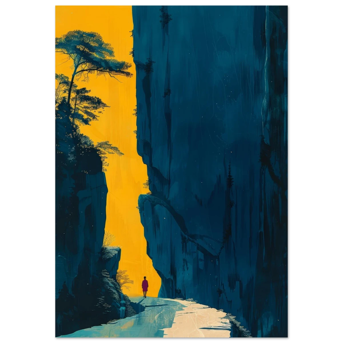 Path of Solitude – Modern Scenic Wall Art - Fine Art Poster - 70x100 cm / 28x40″ -