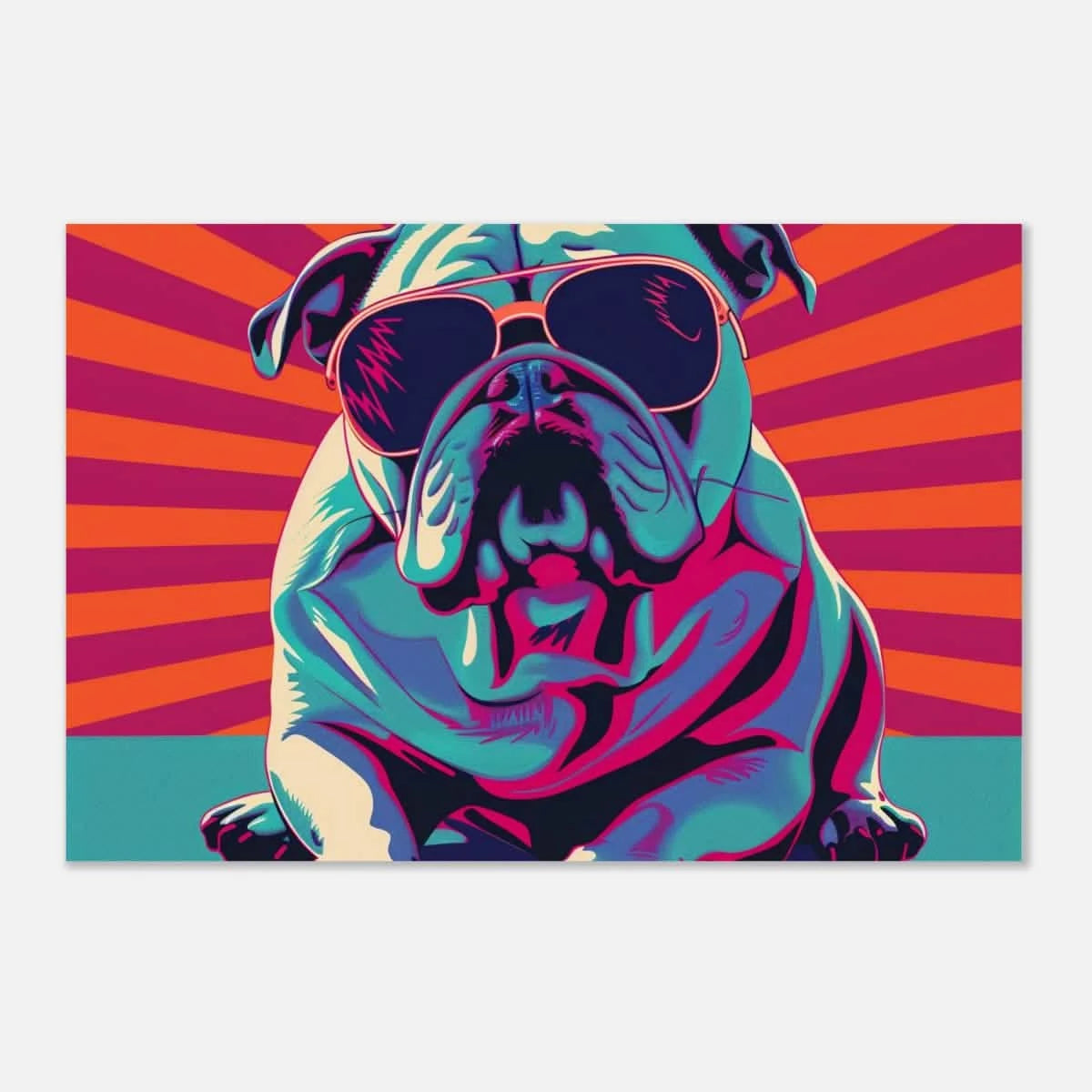 Paws & Pop – Retro Bulldog Swagger Vibes | Wall Art Print - Aluminum Print - 50x75 cm / 20x30″ -