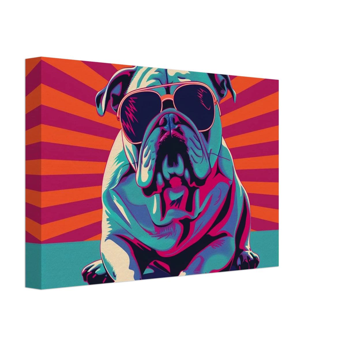 Paws & Pop – Retro Bulldog Swagger Vibes | Wall Art Print - Canvas - 20x30 cm / 8x12″ -