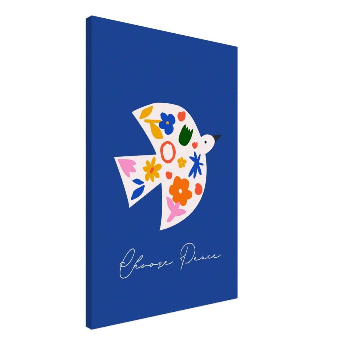 Peaceful Bloom Dove | modern minimalist art print - Canvas - 50x75 cm / 20x30″ -