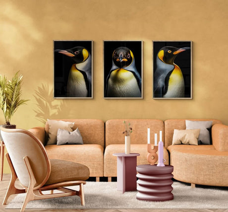 Penguin Perspectives Trio: Figurative Set - Canvas - 30X45 CM / 12X18″ -