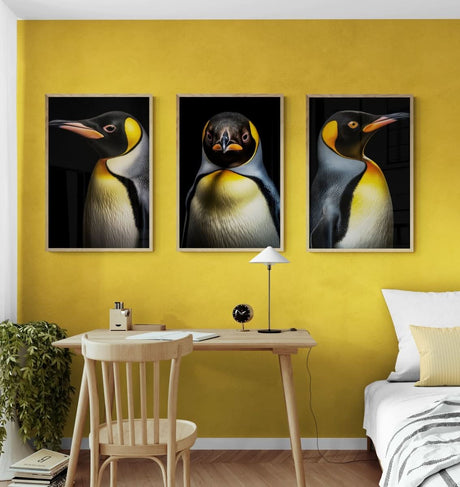 Penguin Perspectives Trio: Figurative Set - Canvas - 30X45 CM / 12X18″ -
