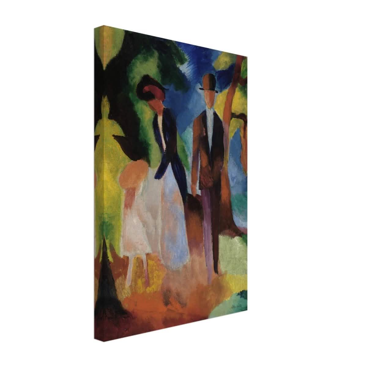 People by a Blue Lake (1913) by August Macke | wall art print - 30x45 cm / 12x18″ - Canvas -