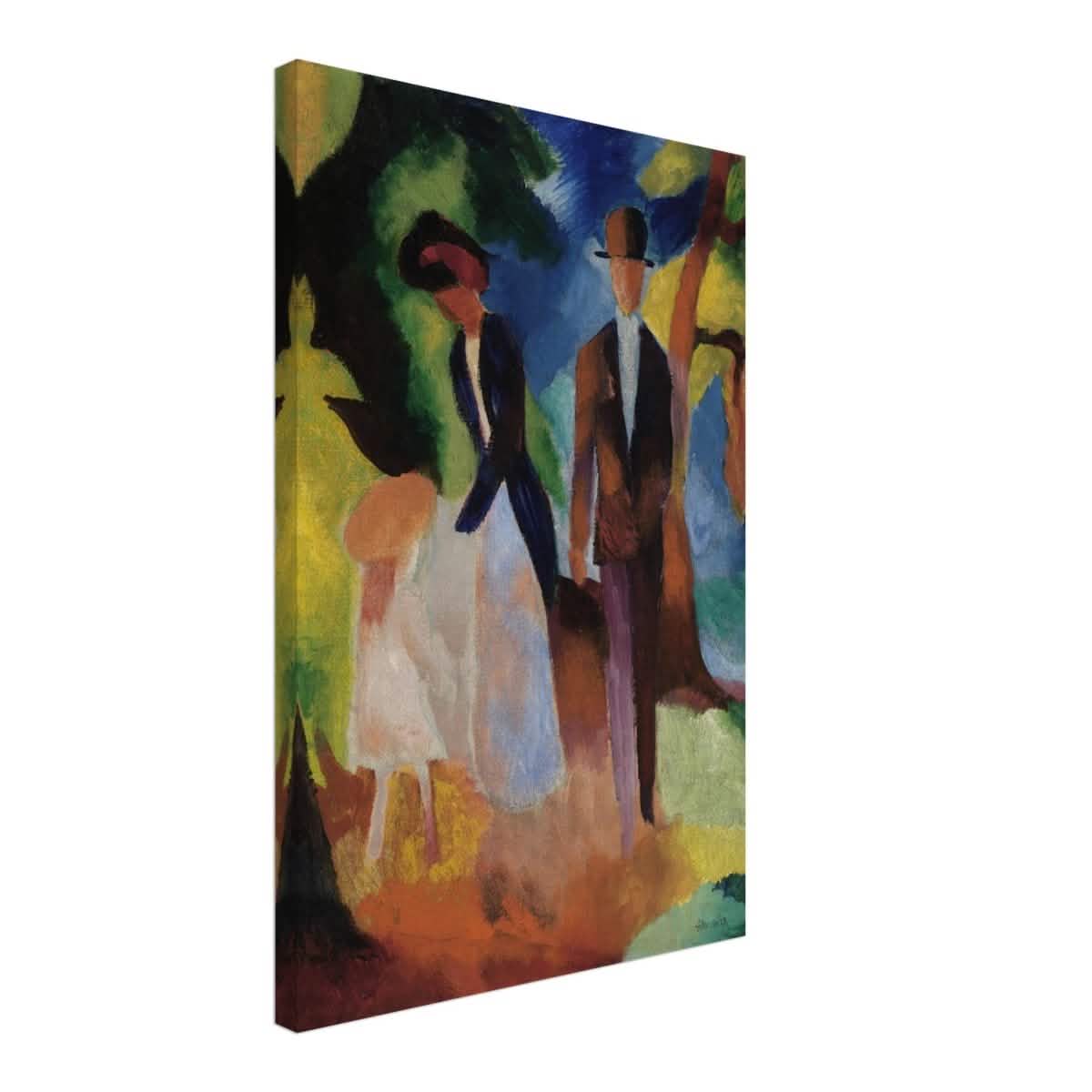 People by a Blue Lake (1913) by August Macke | wall art print - 40x60 cm / 16x24″ - Canvas -