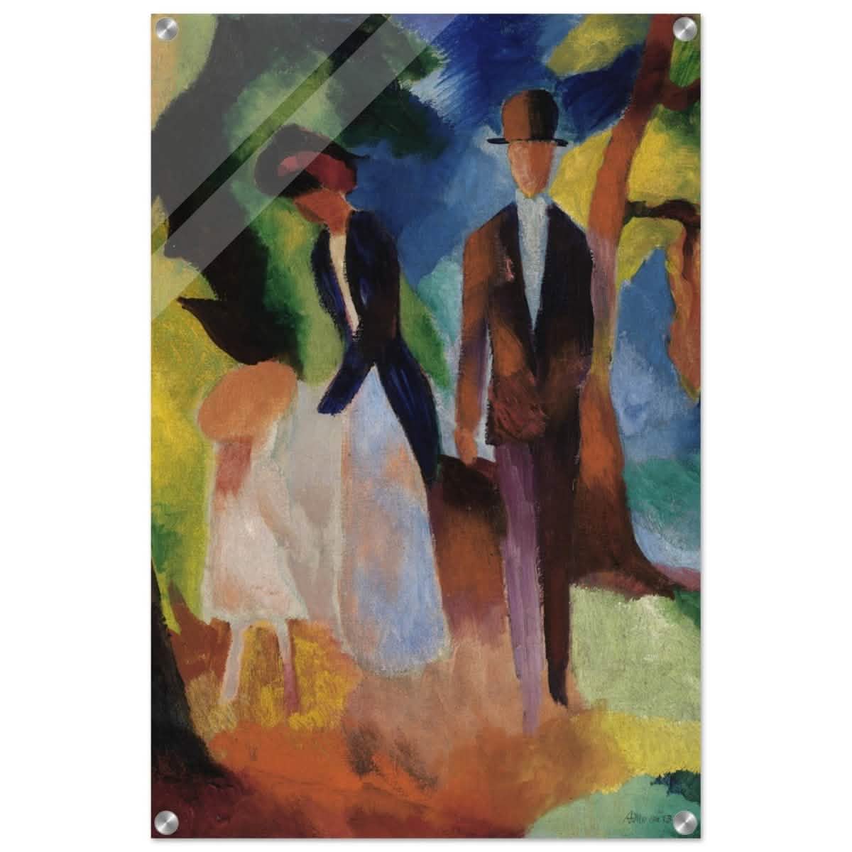 People by a Blue Lake (1913) by August Macke | wall art print - 50x75 cm / 20x30″ - Acrylic Print -