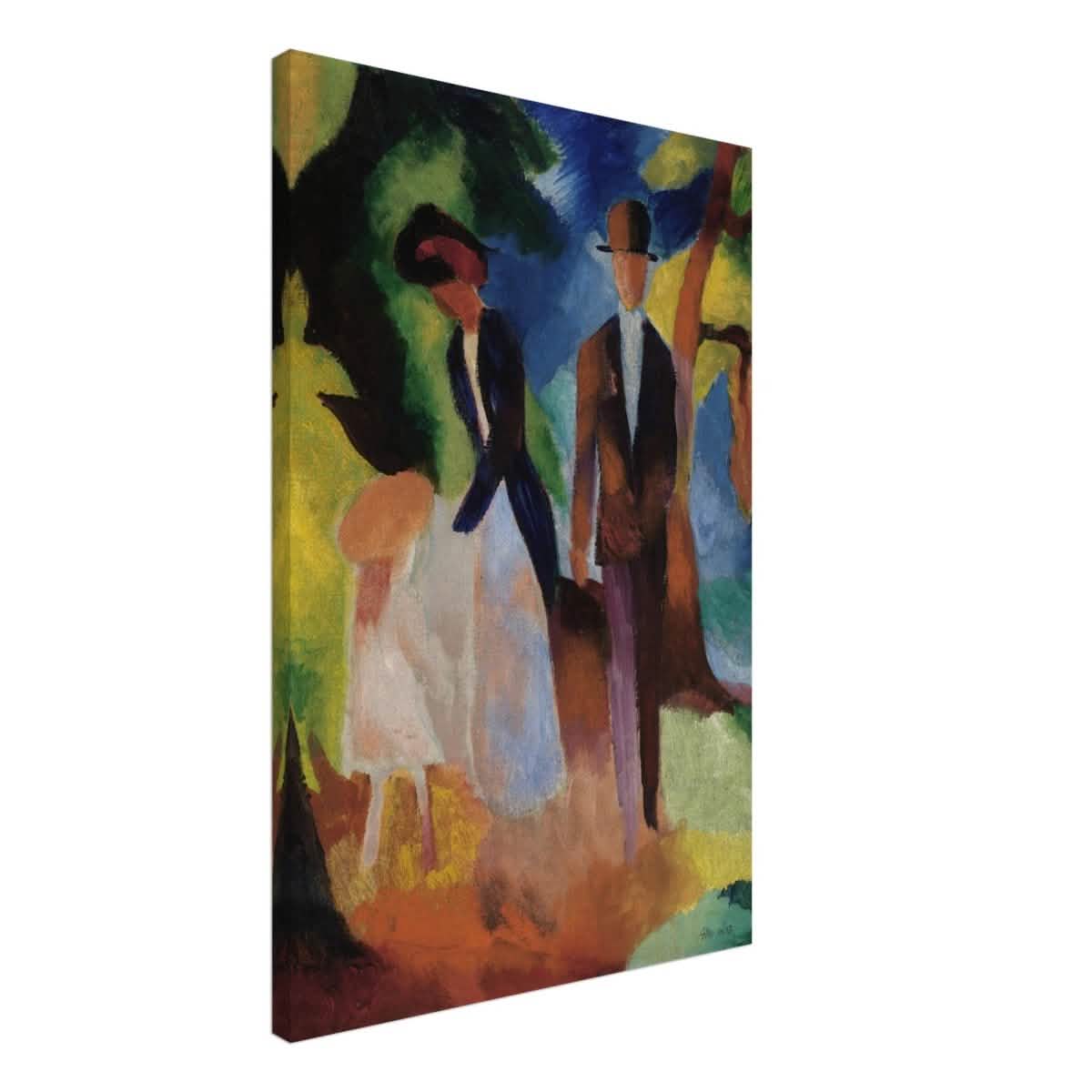 People by a Blue Lake (1913) by August Macke | wall art print - 50x75 cm / 20x30″ - Canvas -