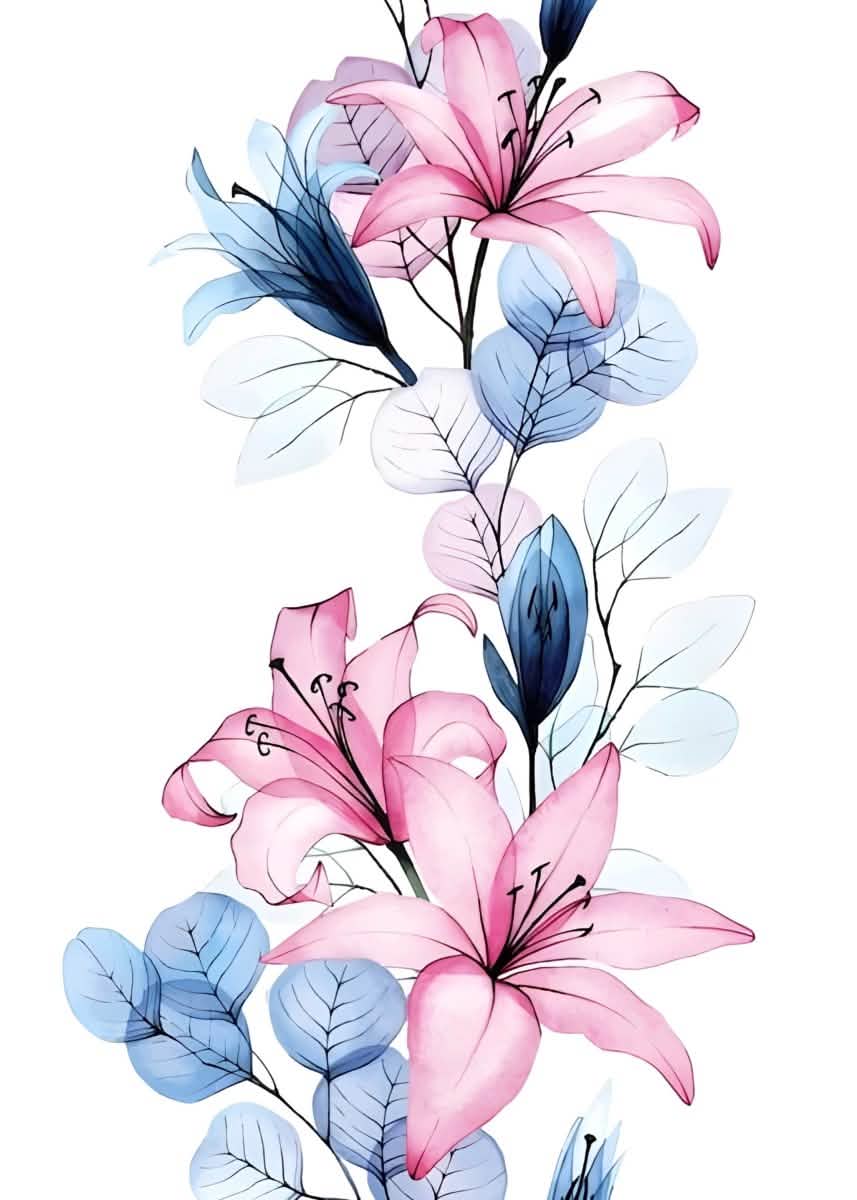 "Petal Reverie" – Soft Bloom Botanical Series | Wall Art Print | 6 Design Options - 20x30 cm / 8x12" - Design Option 1 - Canvas