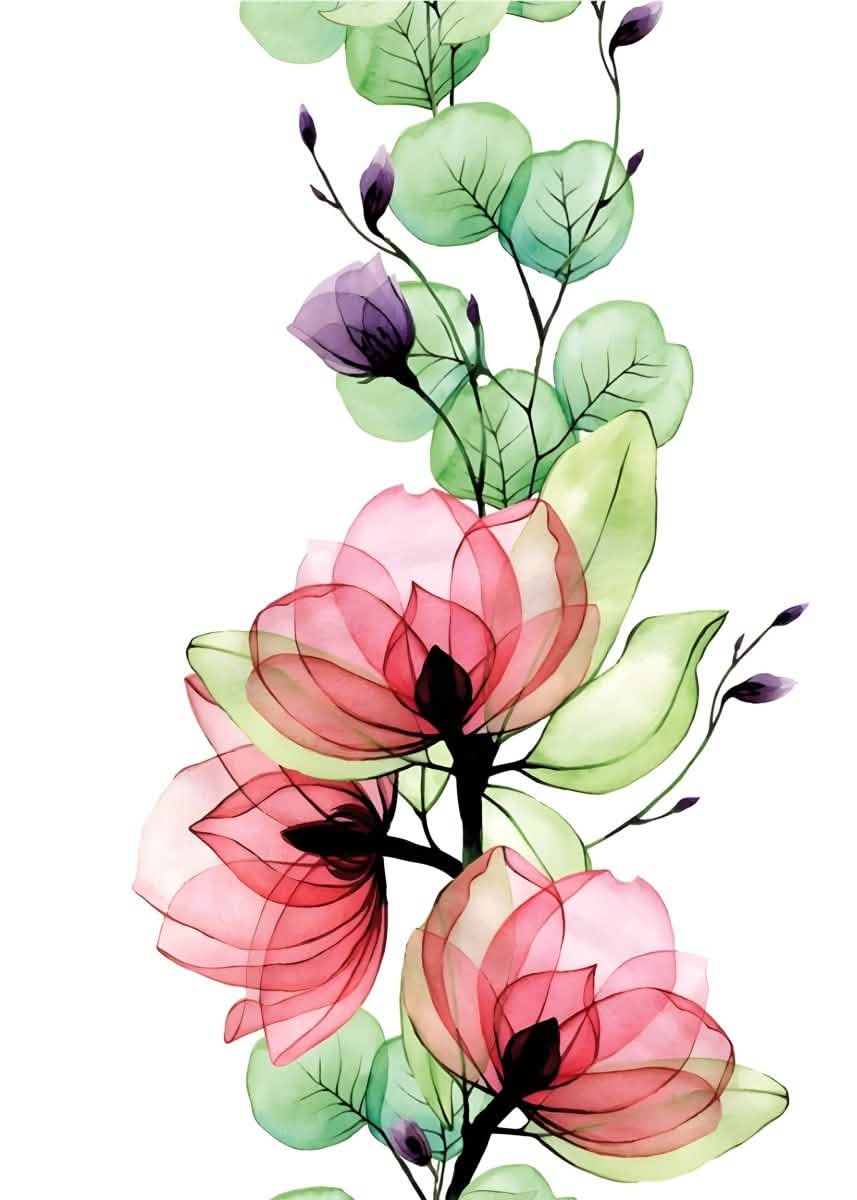 "Petal Reverie" – Soft Bloom Botanical Series | Wall Art Print | 6 Design Options - 20x30 cm / 8x12" - Design Option4 - Canvas