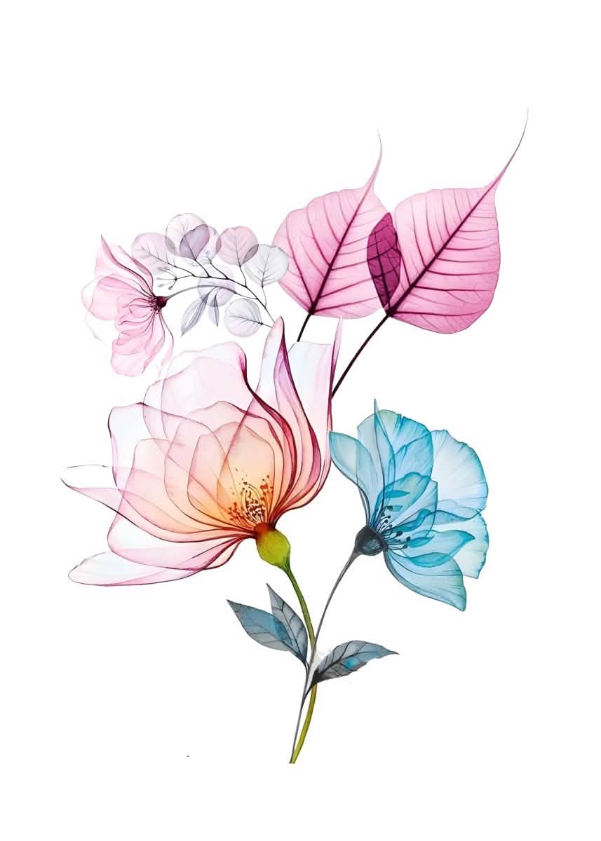"Petal Reverie" – Soft Bloom Botanical Series | Wall Art Print | 6 Design Options - 20x30 cm / 8x12" - Design Option 6 - Canvas