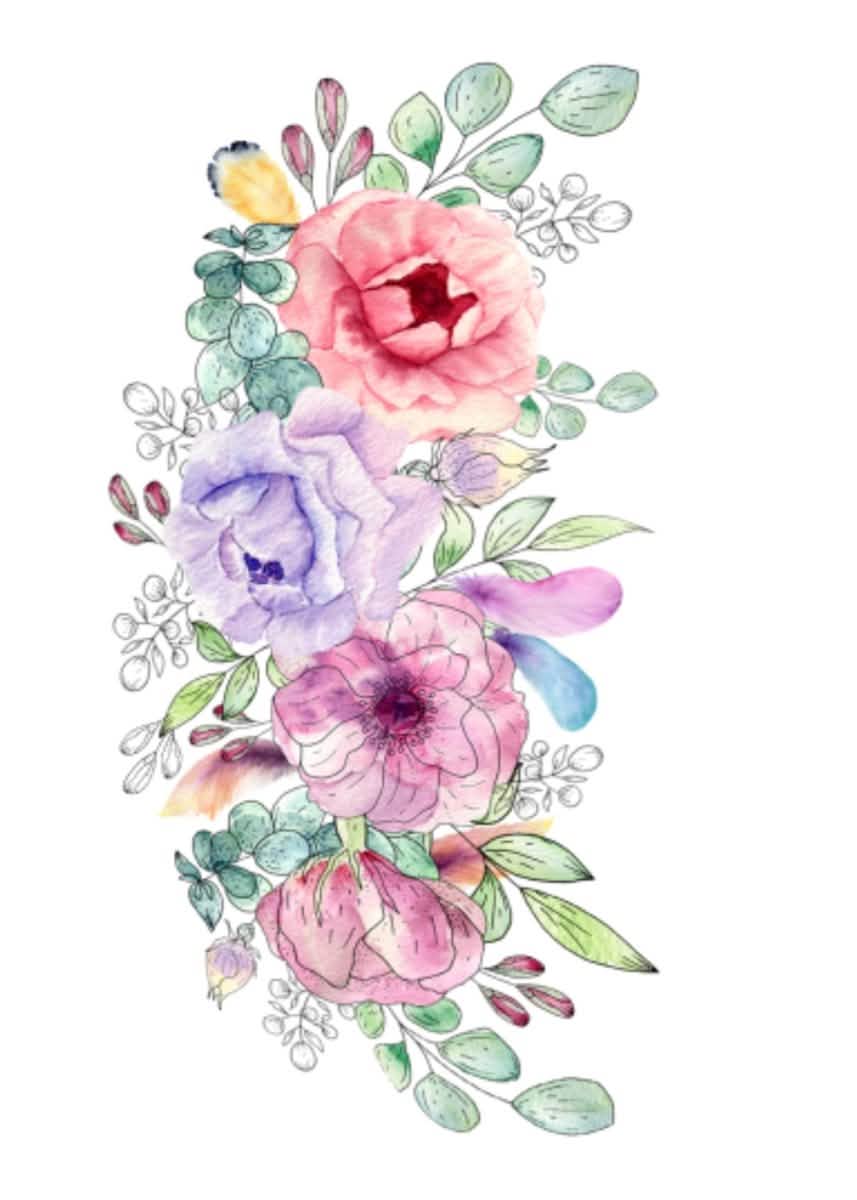 "Petal Reverie" |V03|– Soft Bloom Botanical Series | Wall Art Print | 5 Design Options - 20x30 cm / 8x12" - Design Option 3 - Canvas