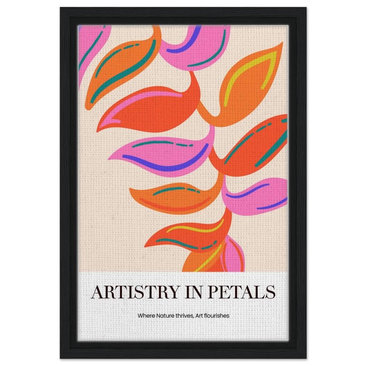 Petal Symphony - Framed Canvas - 30x45 cm / 12x18″ - Black frame