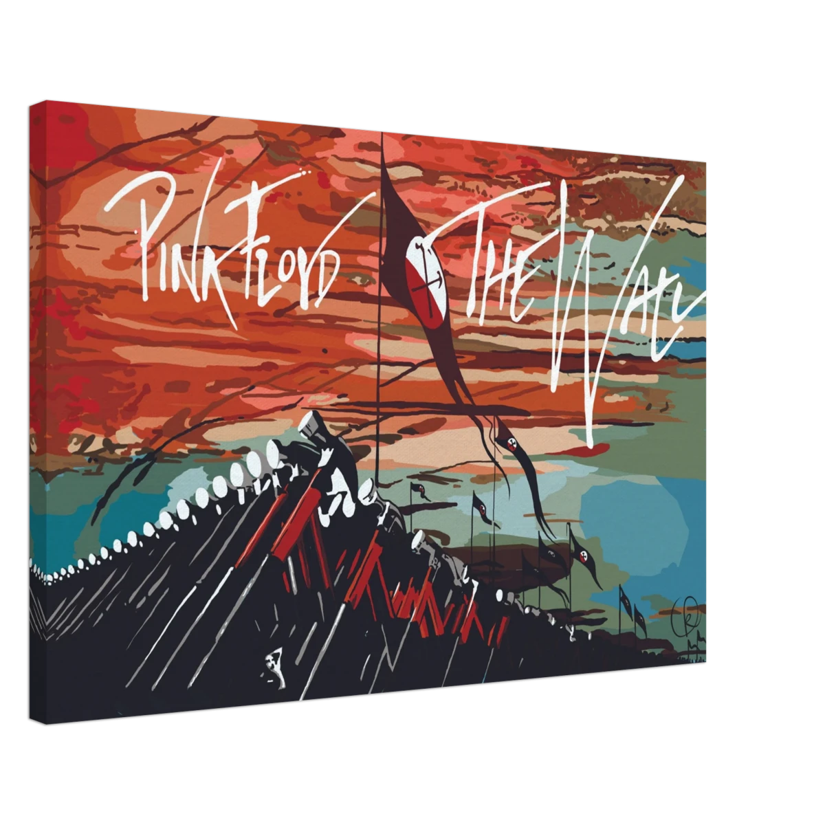 Pink Floyd – Breaking the Wall | A Tribute to Psychedelic Rock & Surrealism - 50x75 cm / 20x30″ - Canvas -